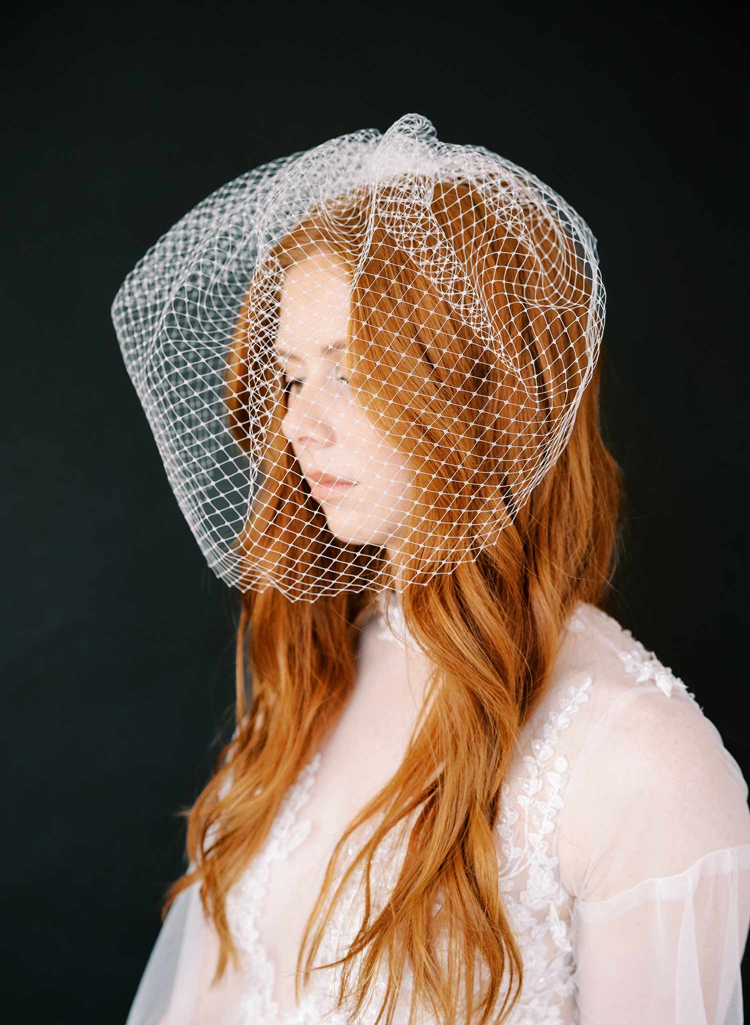 Voluminous hot 18 inch birdcage veil - bridal birdcage vail - mini veil - READY TO SHIP