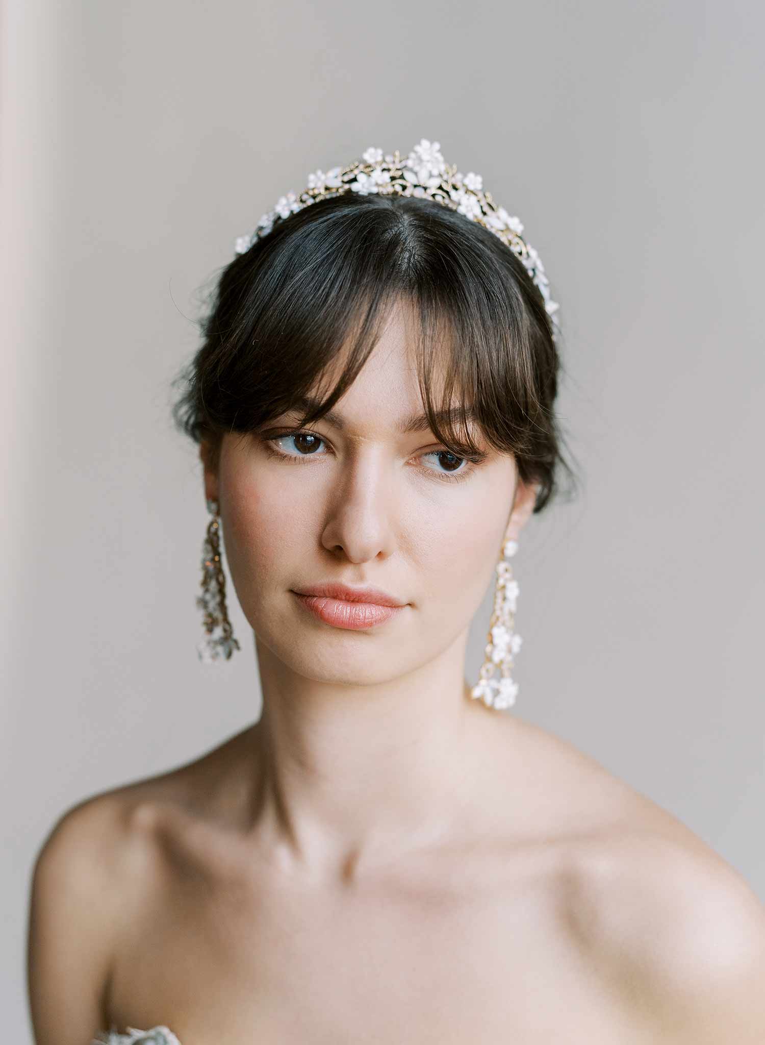 Opals and petite daisies bridal tiara - Style #2504