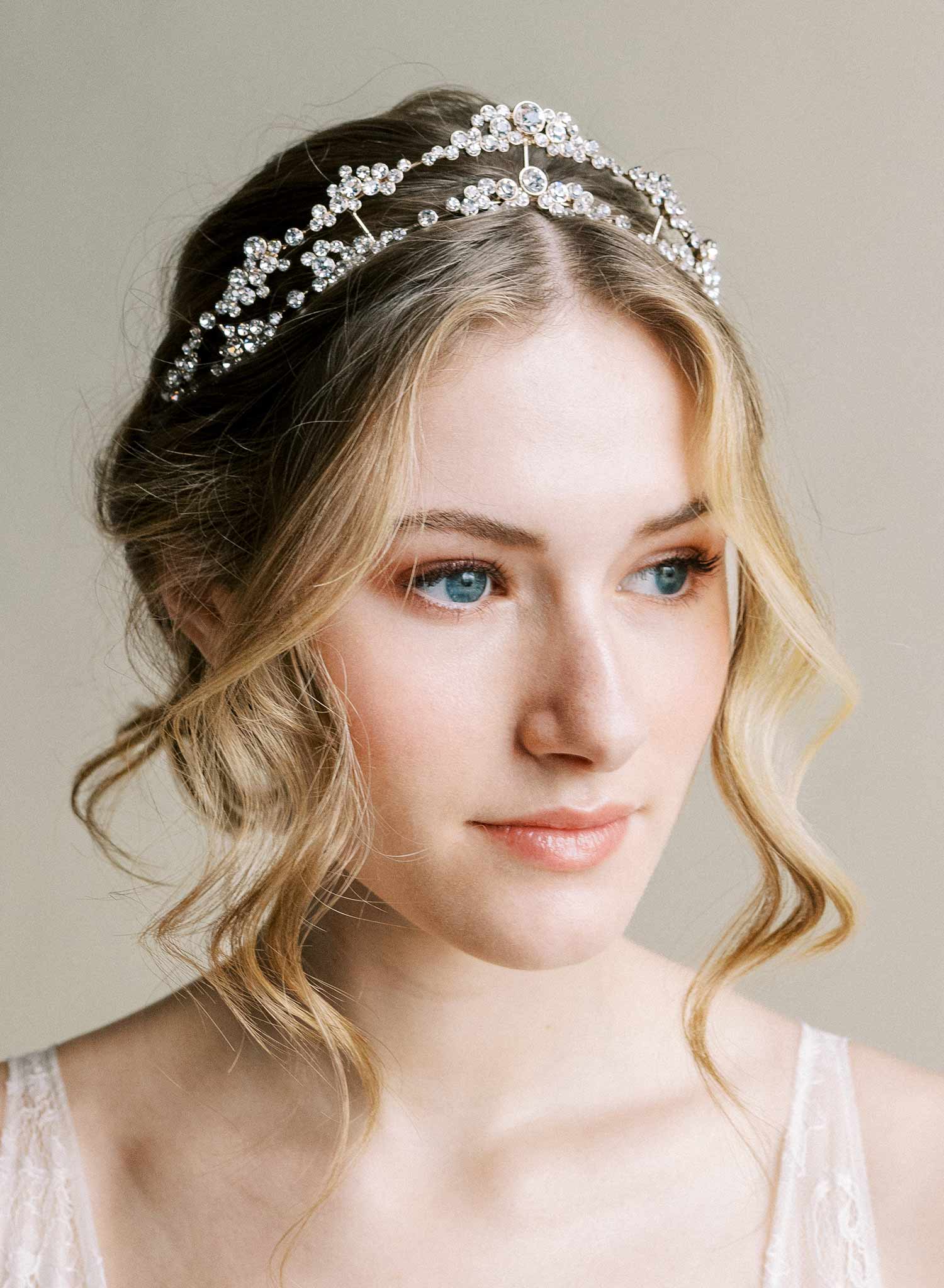 Champagne bubbles bridal tiara - Style #2508