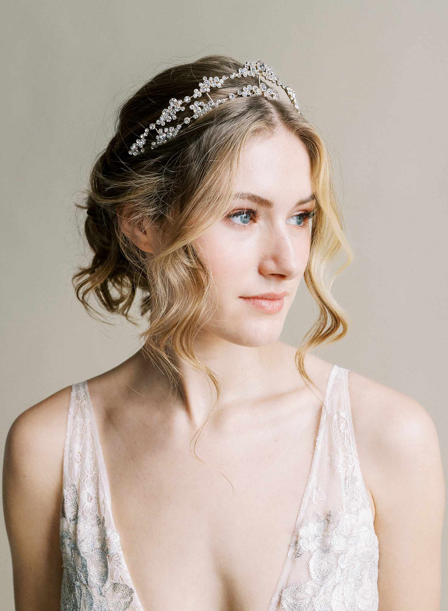 Champagne bubbles bridal tiara - Style #2508