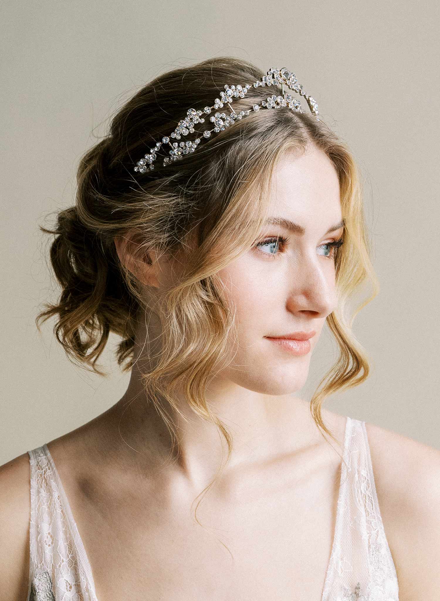 Champagne bubbles bridal tiara - Style #2508