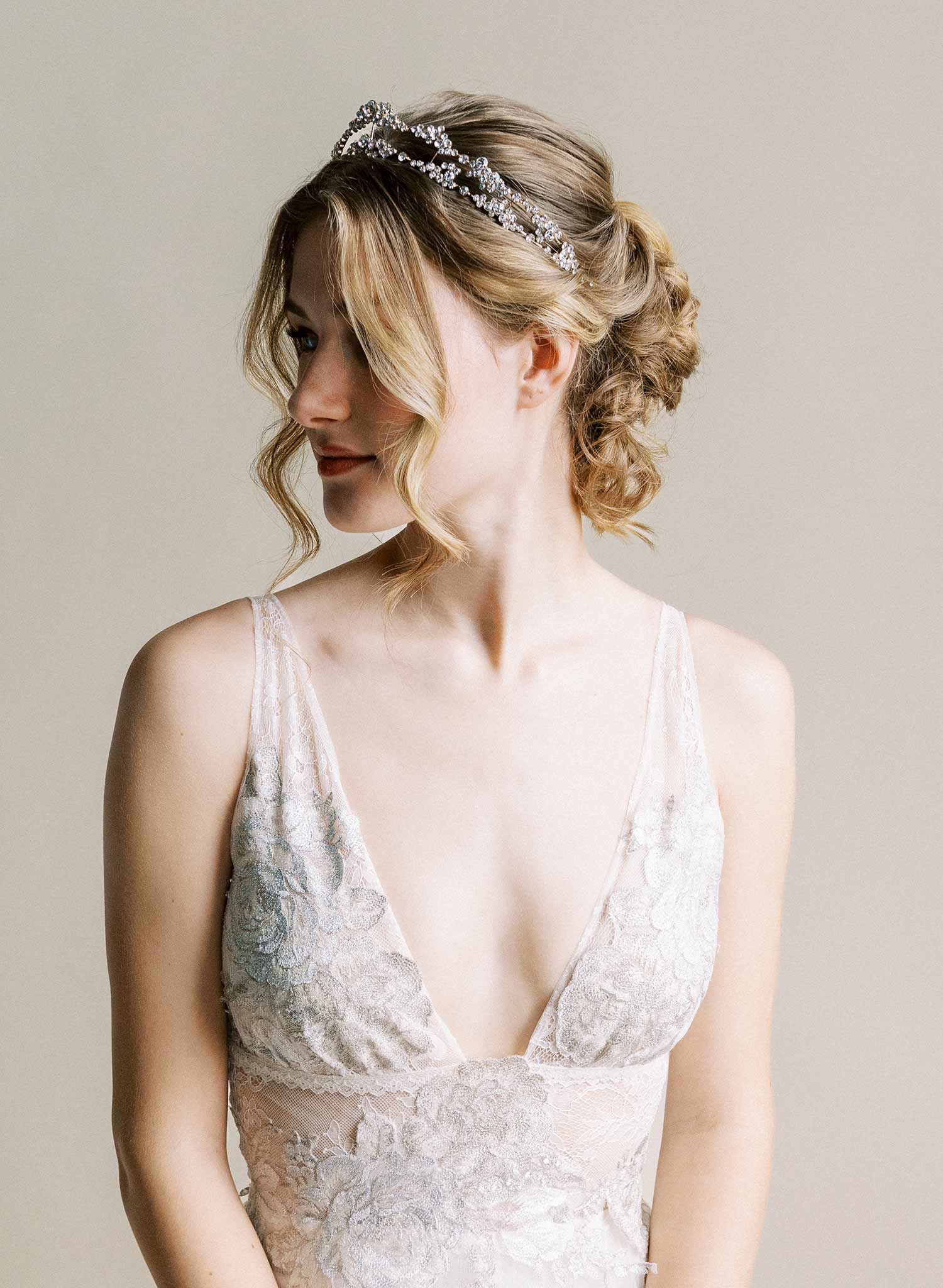 Champagne bubbles bridal tiara - Style #2508