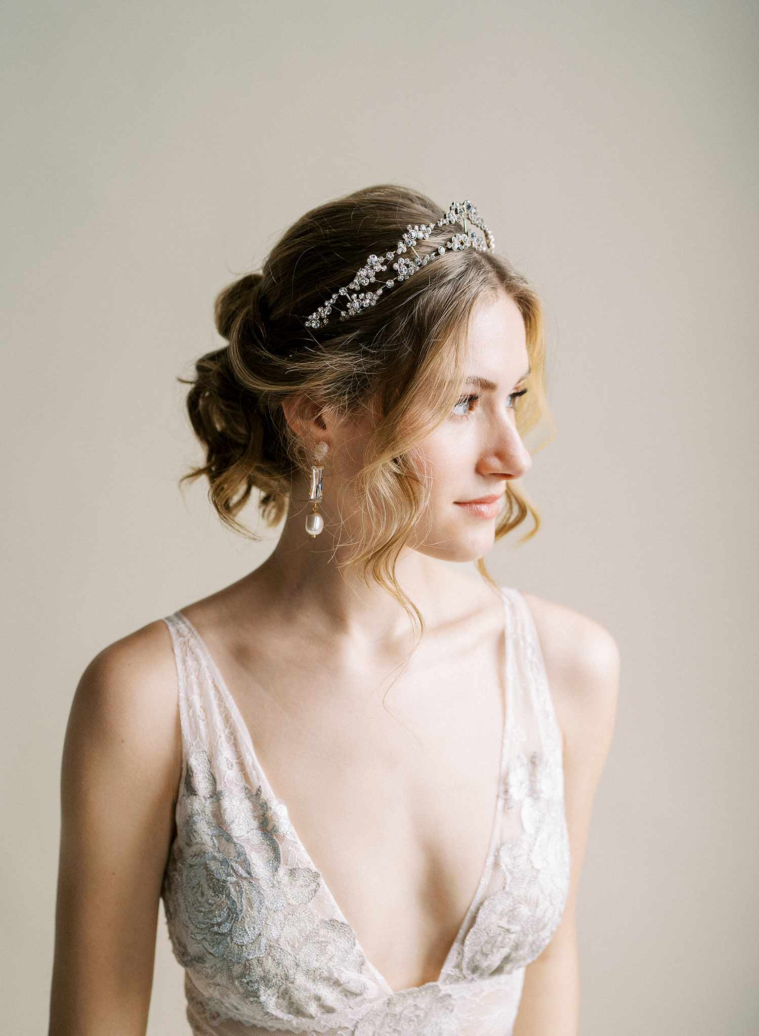 Champagne bubbles bridal tiara - Style #2508