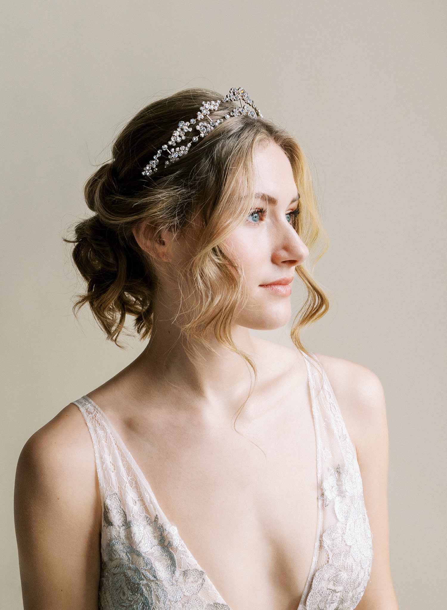 Champagne bubbles bridal tiara - Style #2508