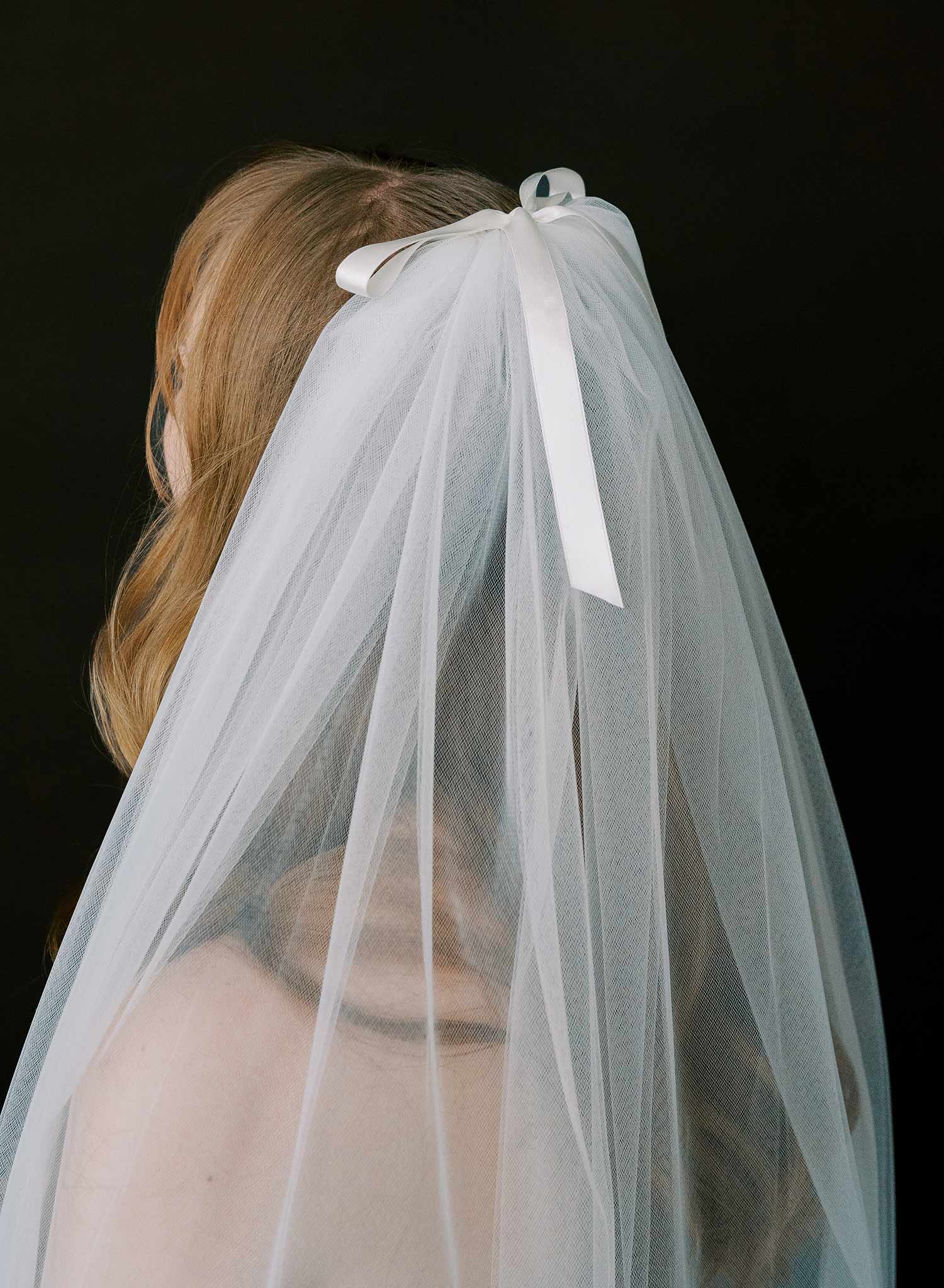 Bridgerton, Castle core, Victorian inspired, soft tulle veil with scalloped and gathered bottom with silk bows by Twigs & Honey.