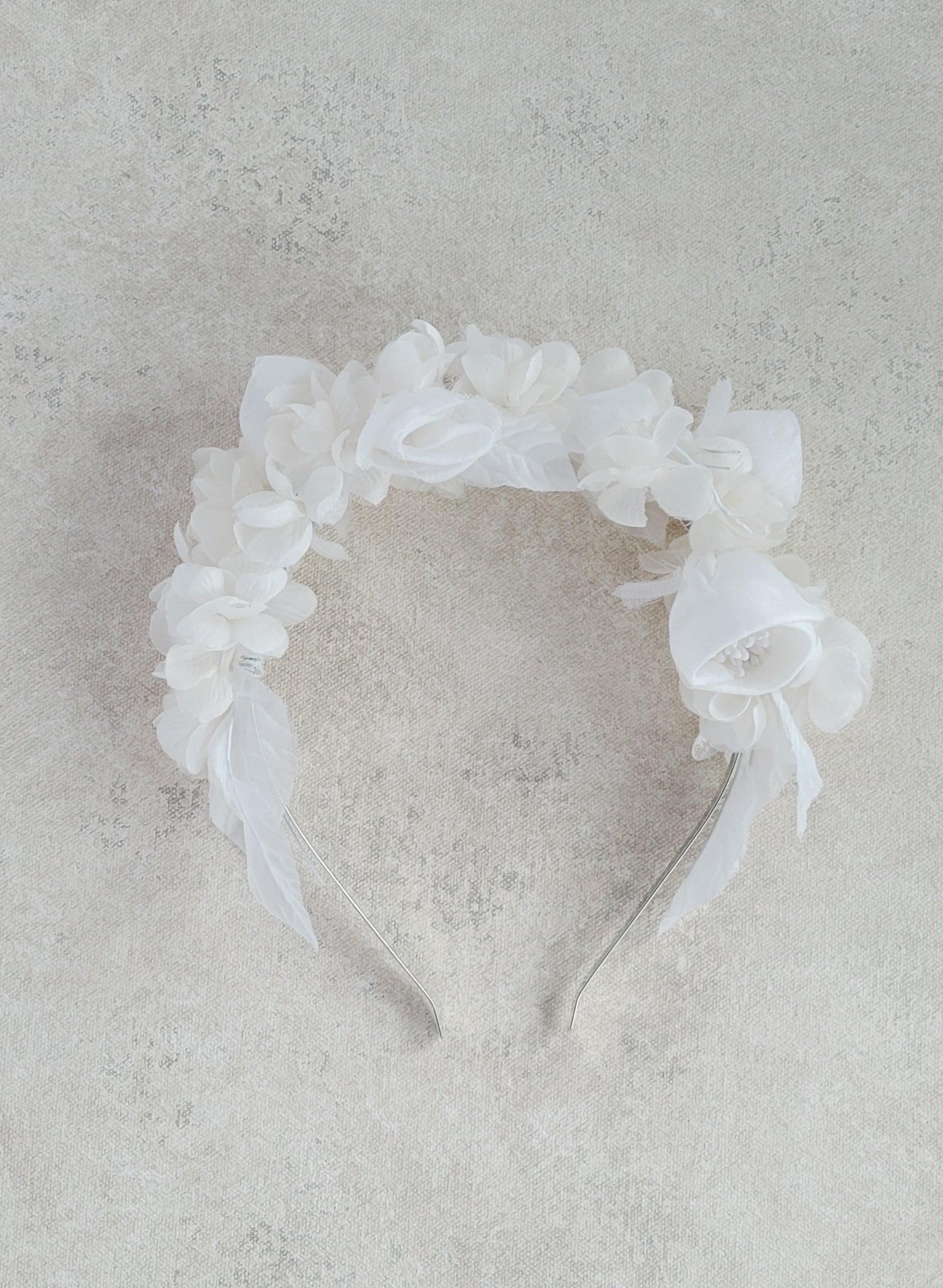 Handmade silk rosette flower headband - Style #2554