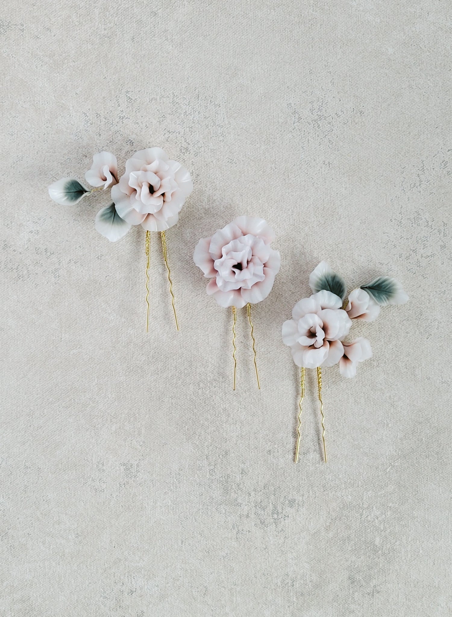 Lush bridal hair peony flower pin set, weddings. By Twigs and Honey