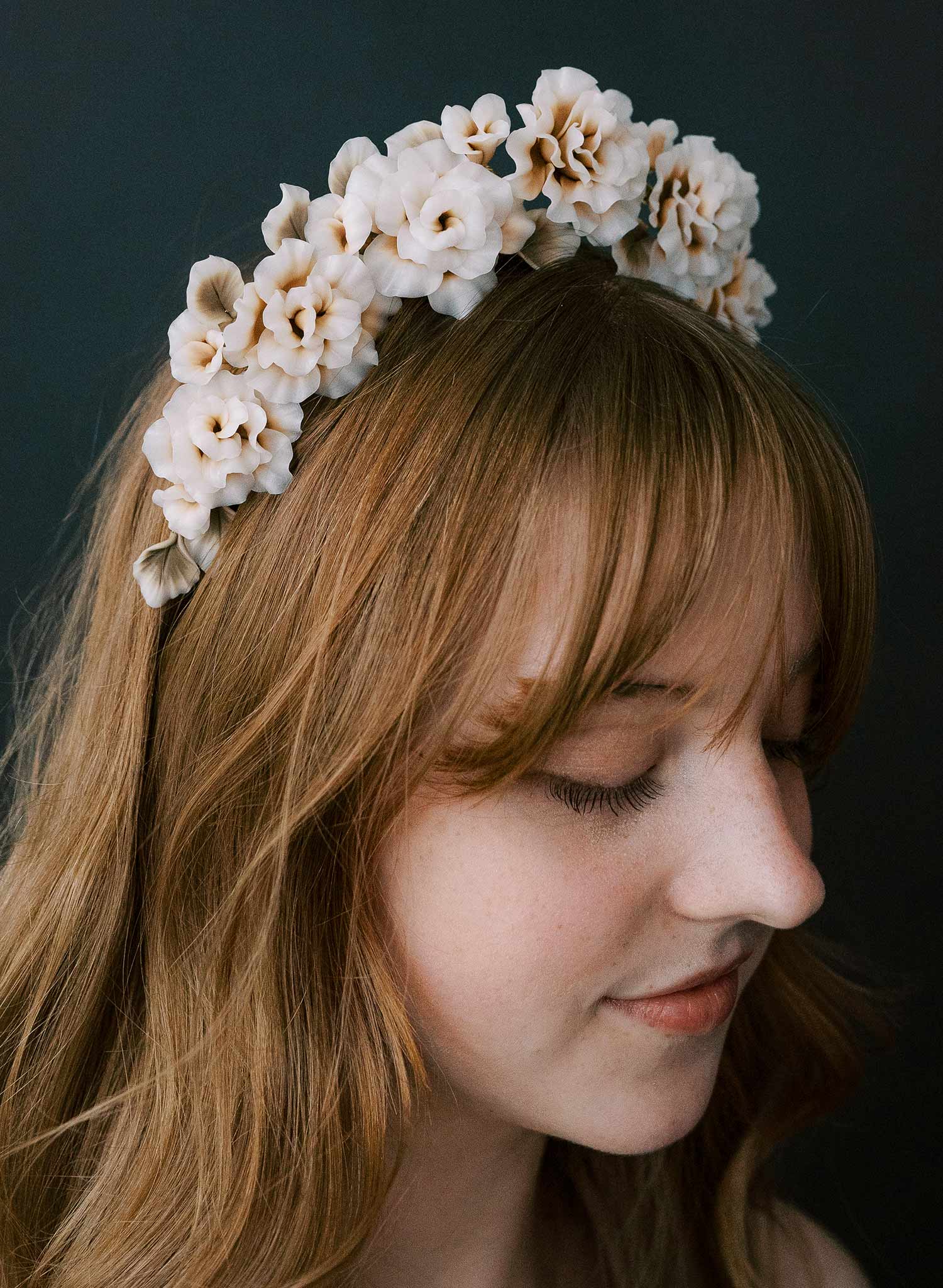 Decadent peony raised bridal tiara - Style #2559