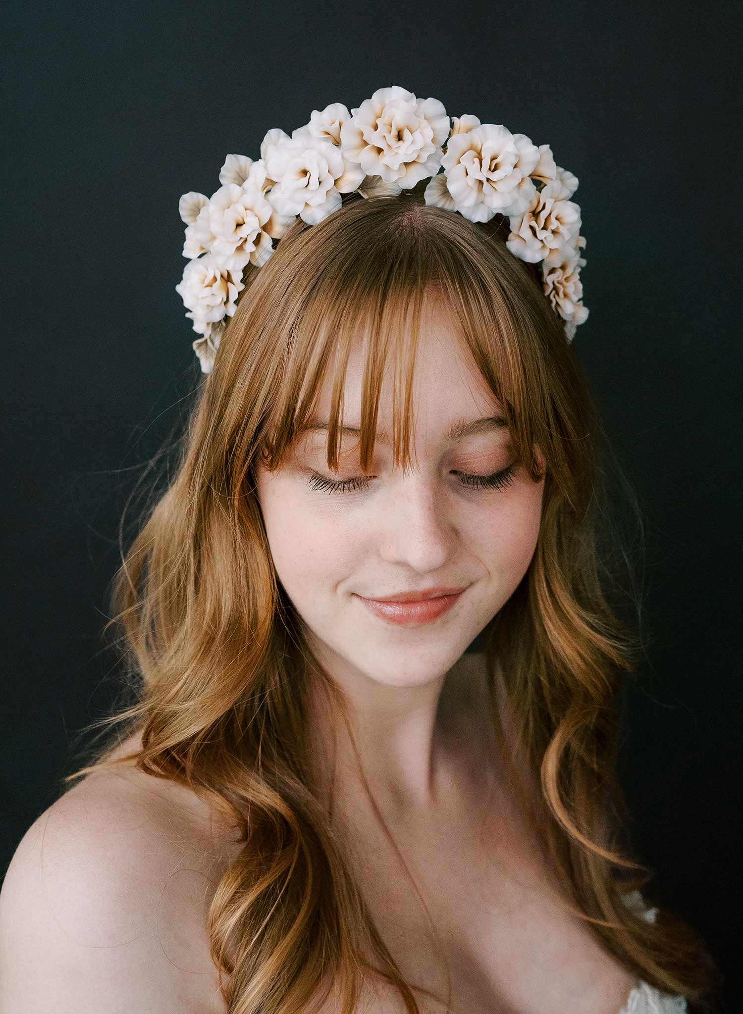 Decadent peony raised bridal tiara - Style #2559