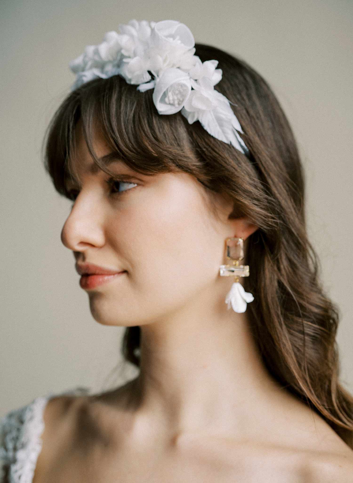 Handmade silk rosette flower headband - Style #2554