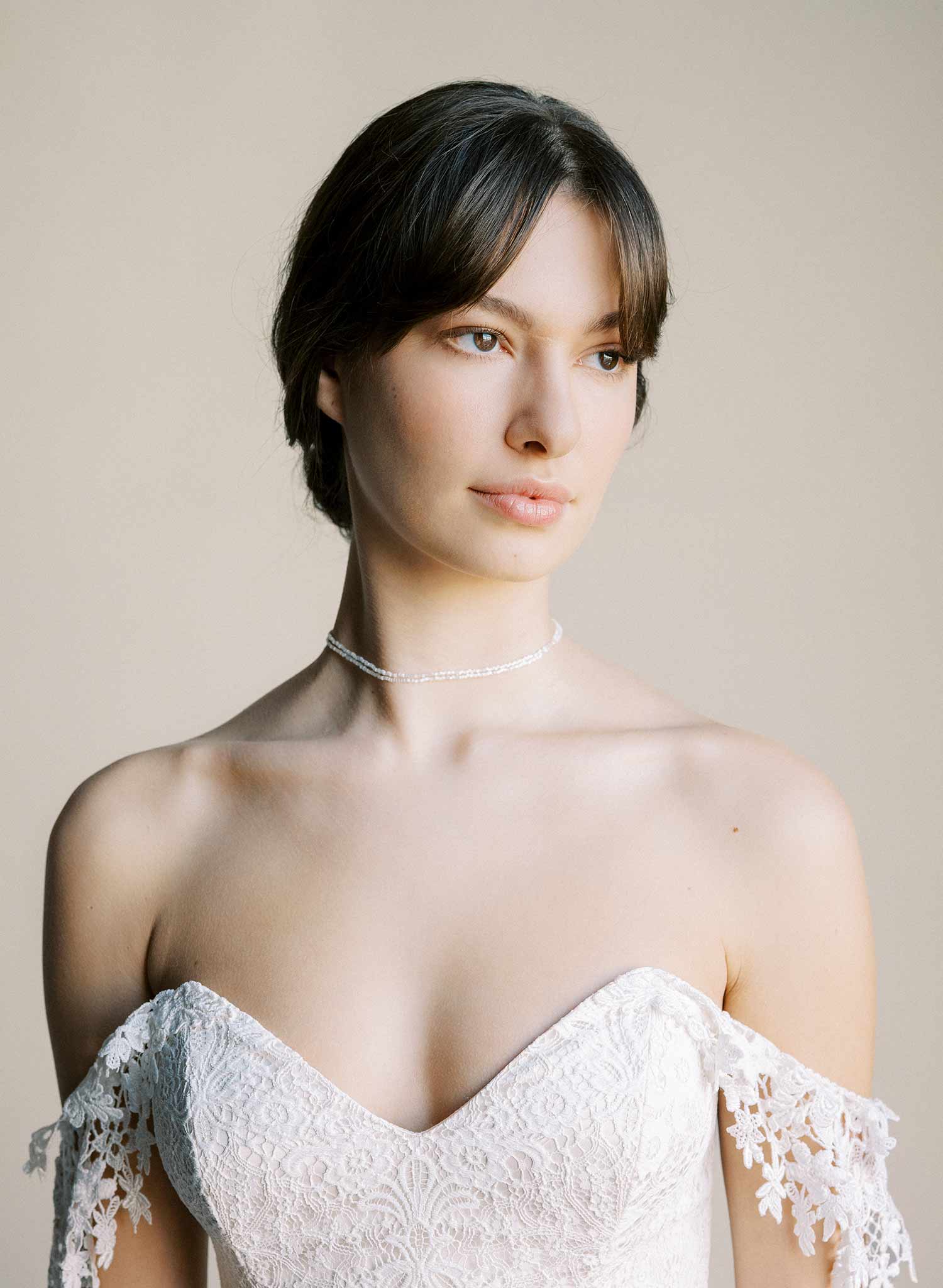 Bridal pearl floral inspired wrap, extra long necklace by Twigs and Honey