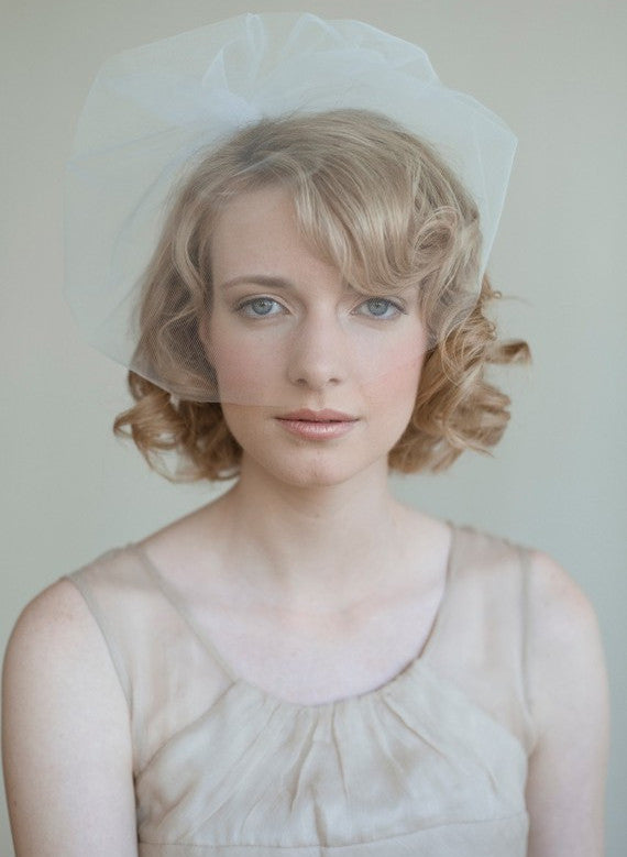 Tulle sheer birdcage veil - Style # 028