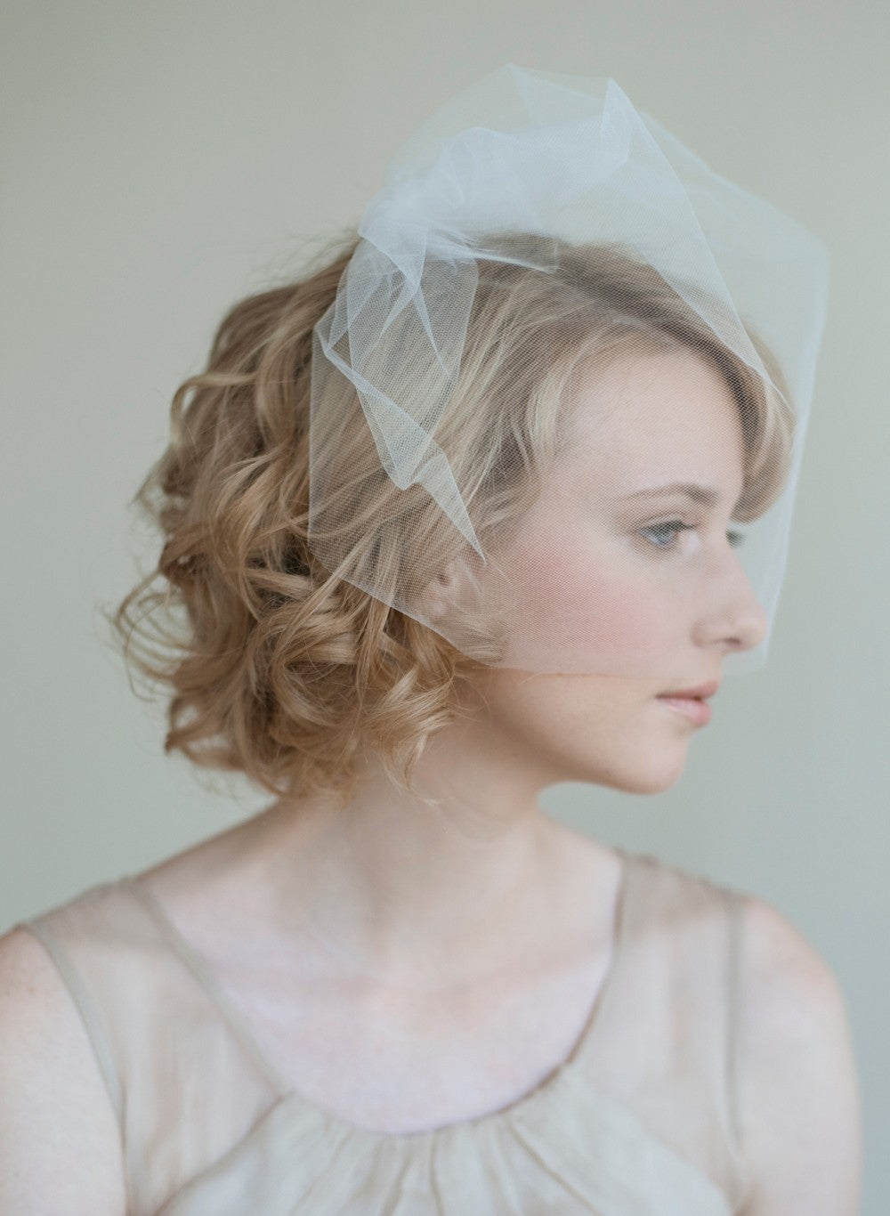 Tulle sheer birdcage veil - Style # 028