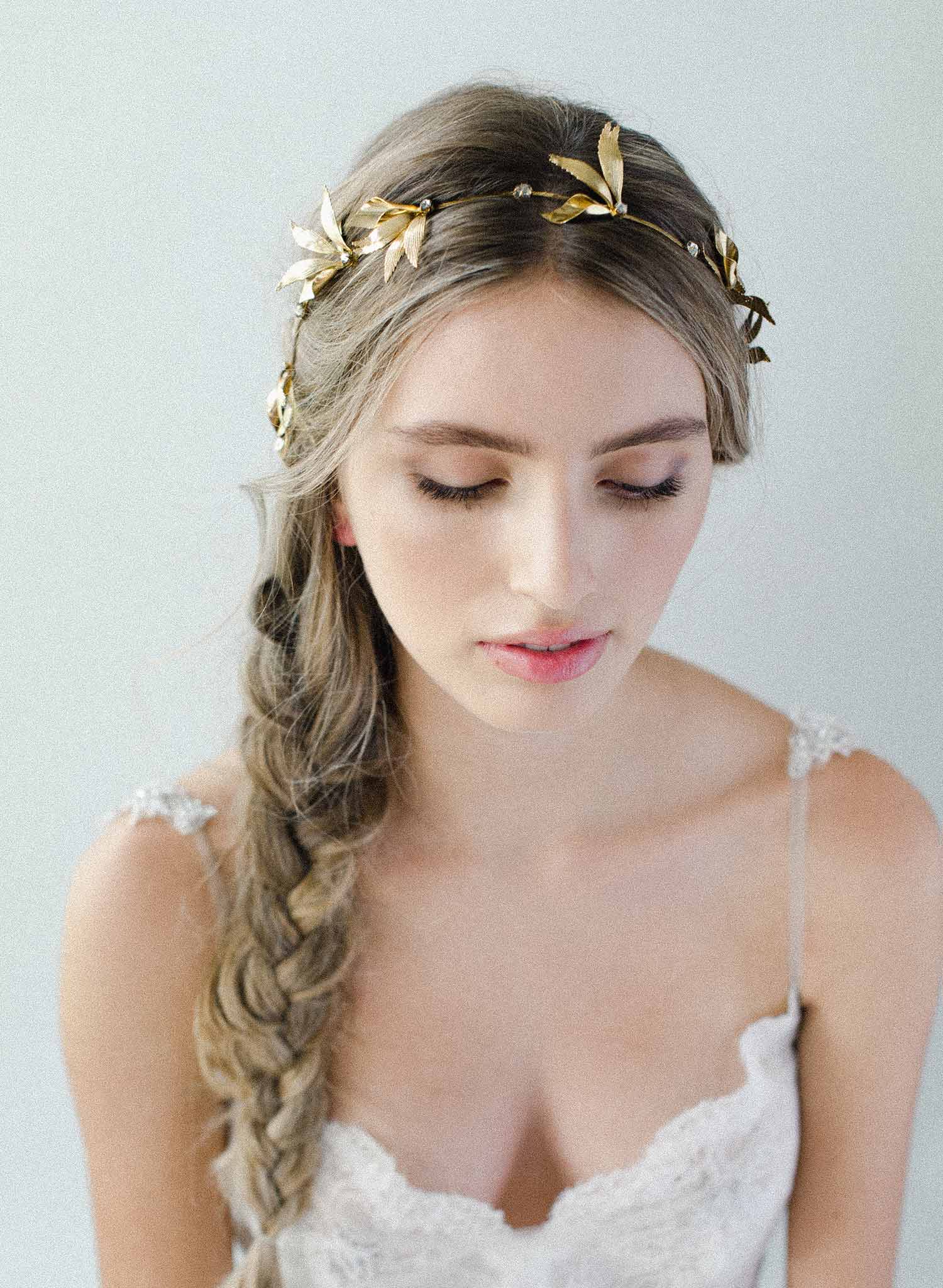 Gold Tiara good headband, grecian headband, gold grecian headpiece, bridal headband, headband,crystal gold hairband,