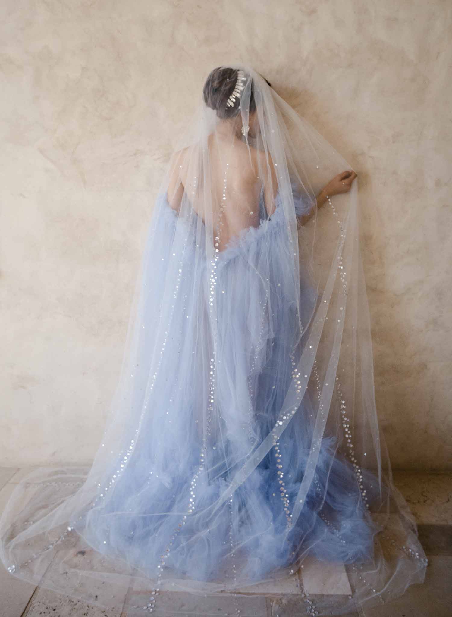 Blue Wedding Veil 