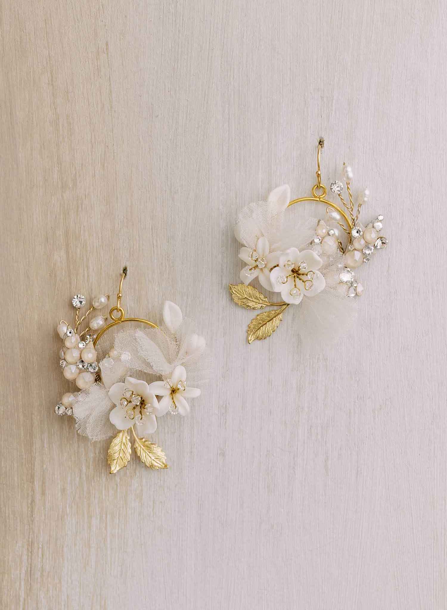 clay bridal floral earrings by twigs and honey