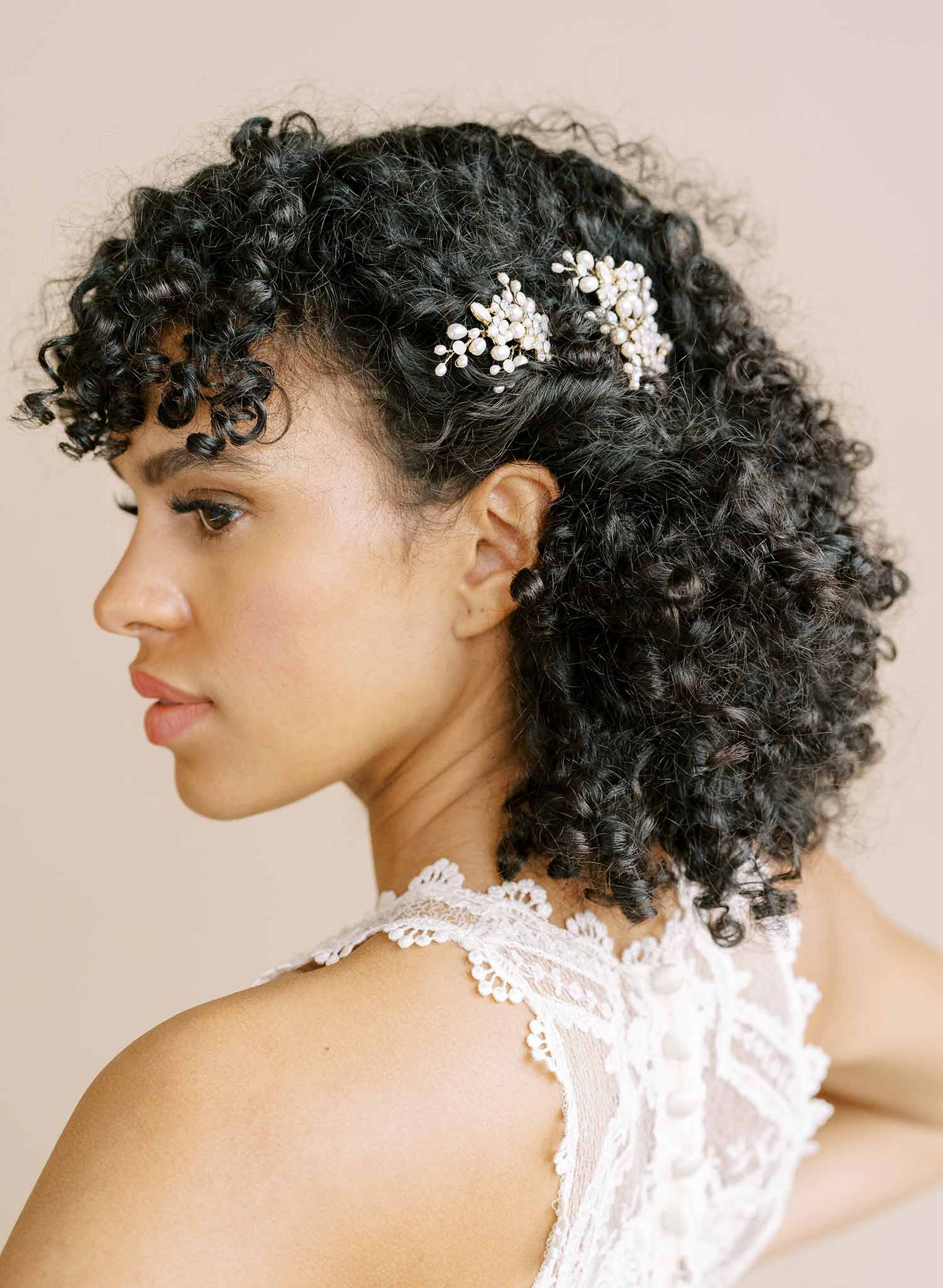 bridal crystal baby's breath hair pins, pearls by twigs and honey