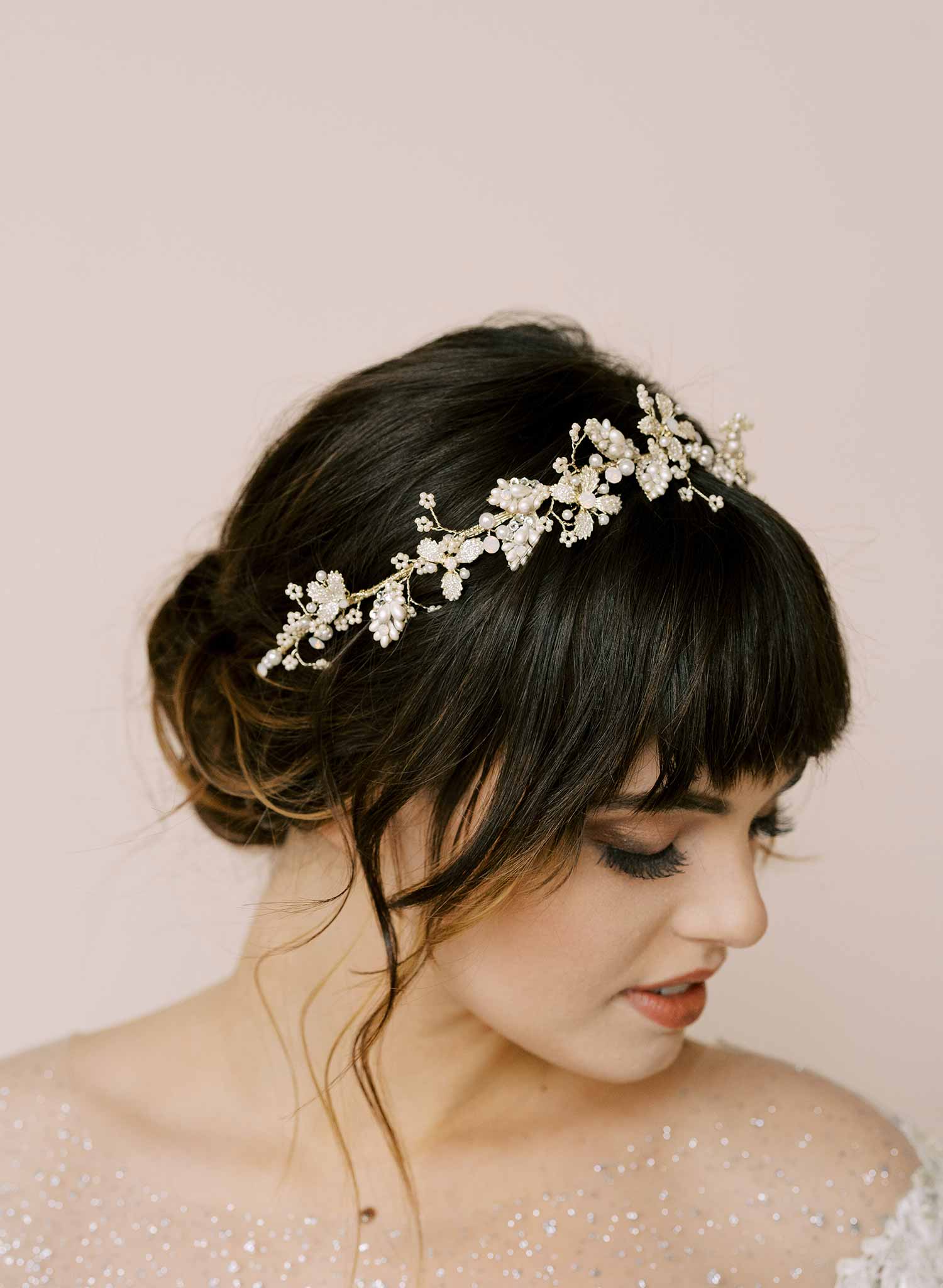 floral bridal wedding handmade headband by twigs and honey