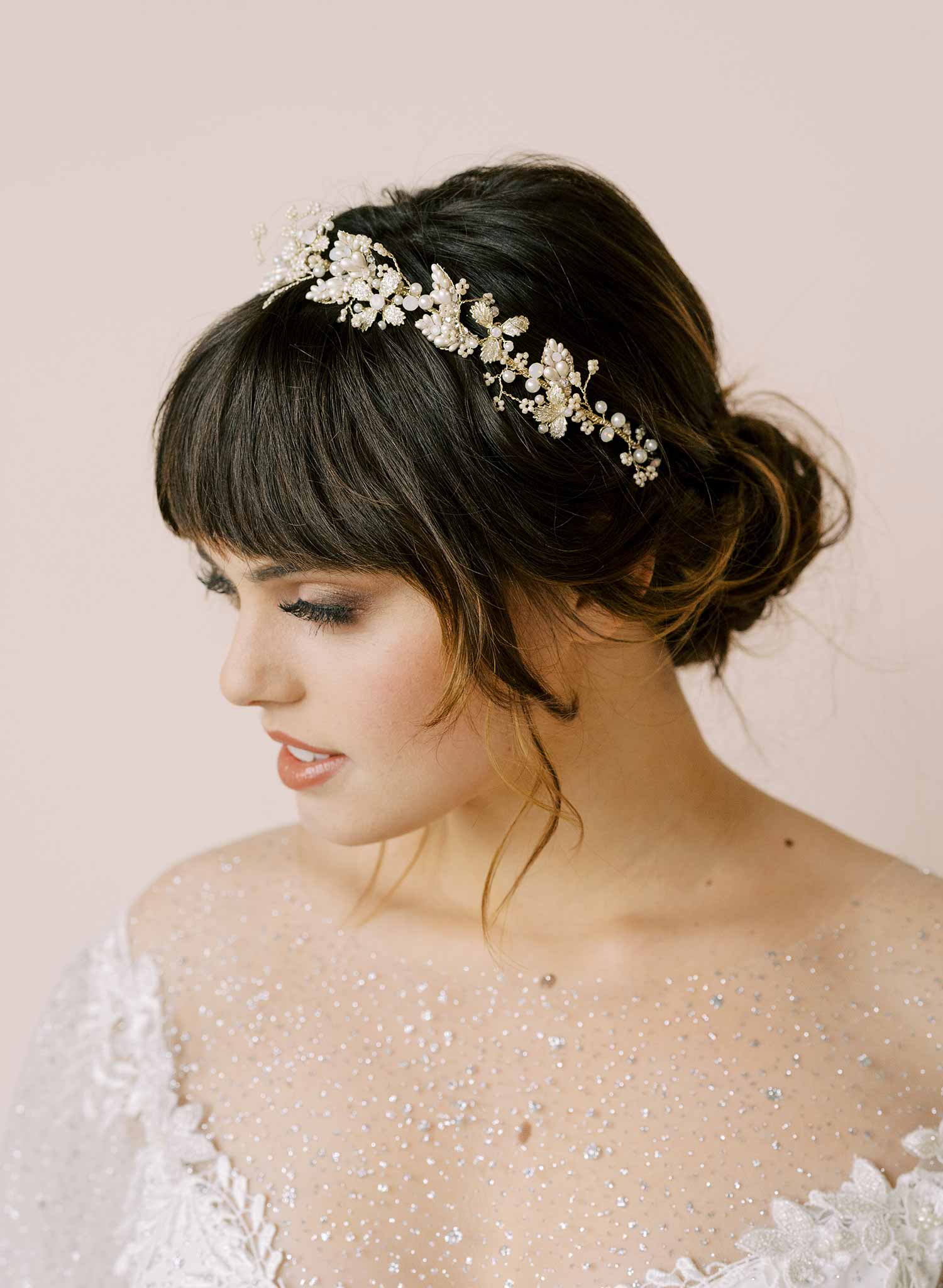 floral bridal wedding handmade headband by twigs and honey