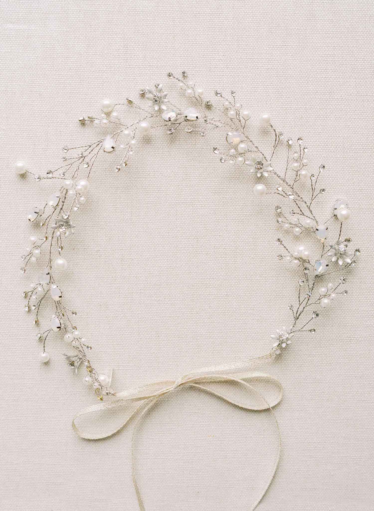 gold bridal crystal opal hair vine by twigs & honey