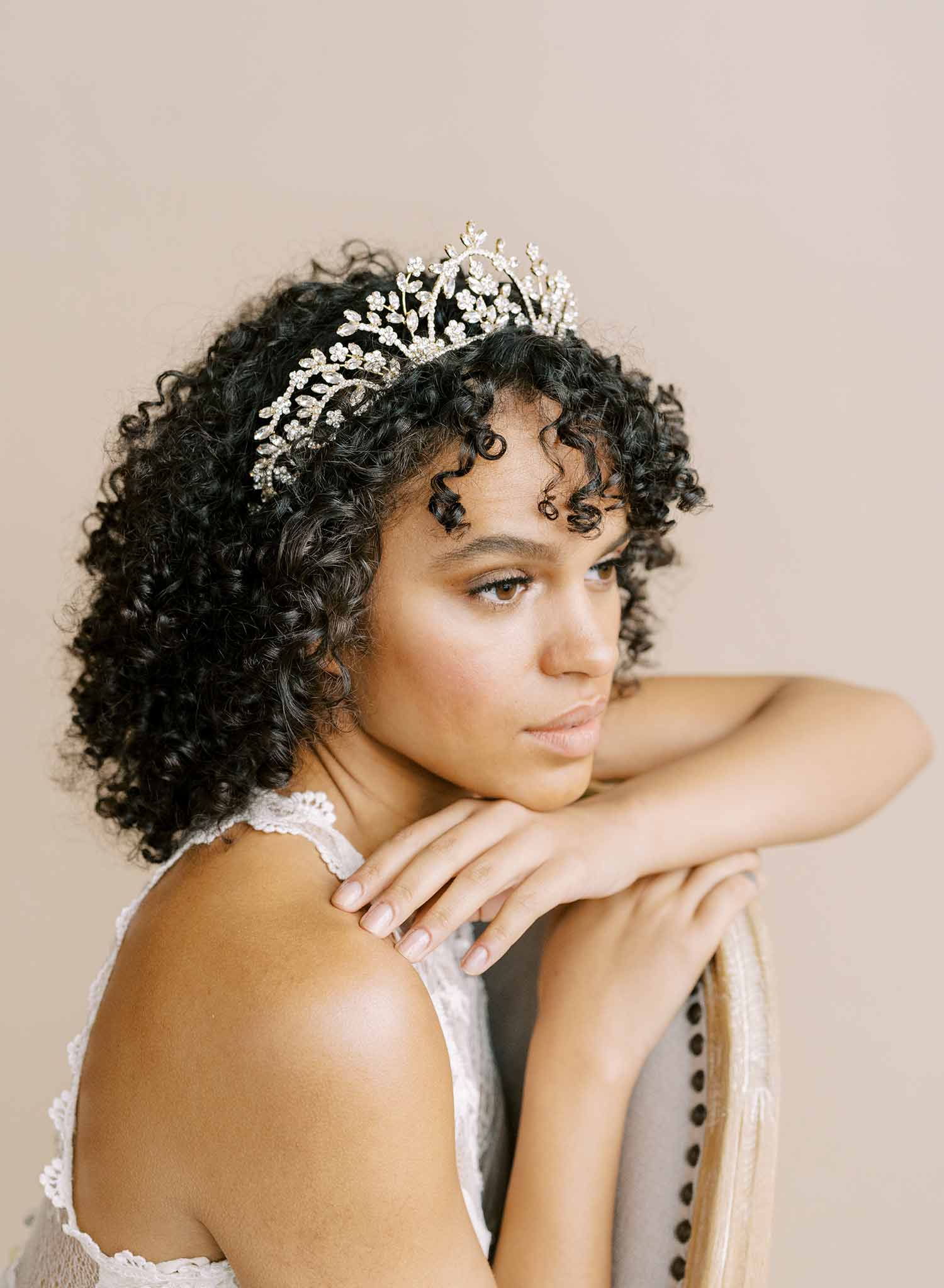 dramatic bridal crystal tiara crown by twigs and honey