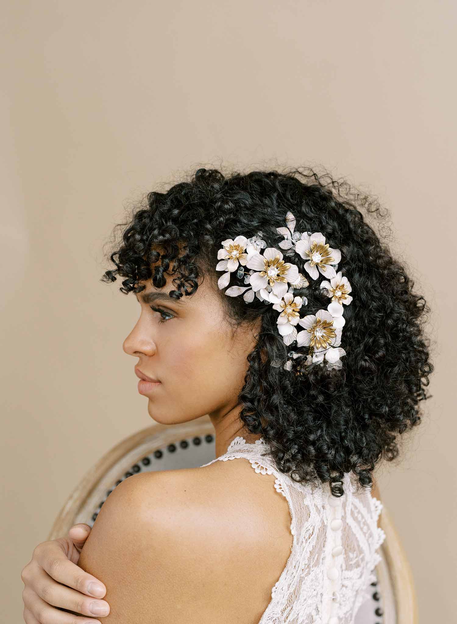 vintage inspired flower hair comb, weddings, by twigs & honey