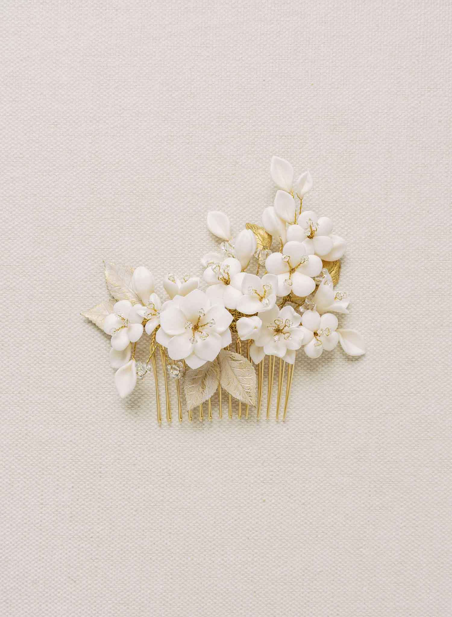 Twigs & Honey Bridal Handmade Flower Hair Pins - Hand Sculpted Simple Blossom Hair Pin Set of 5 - Style #2153