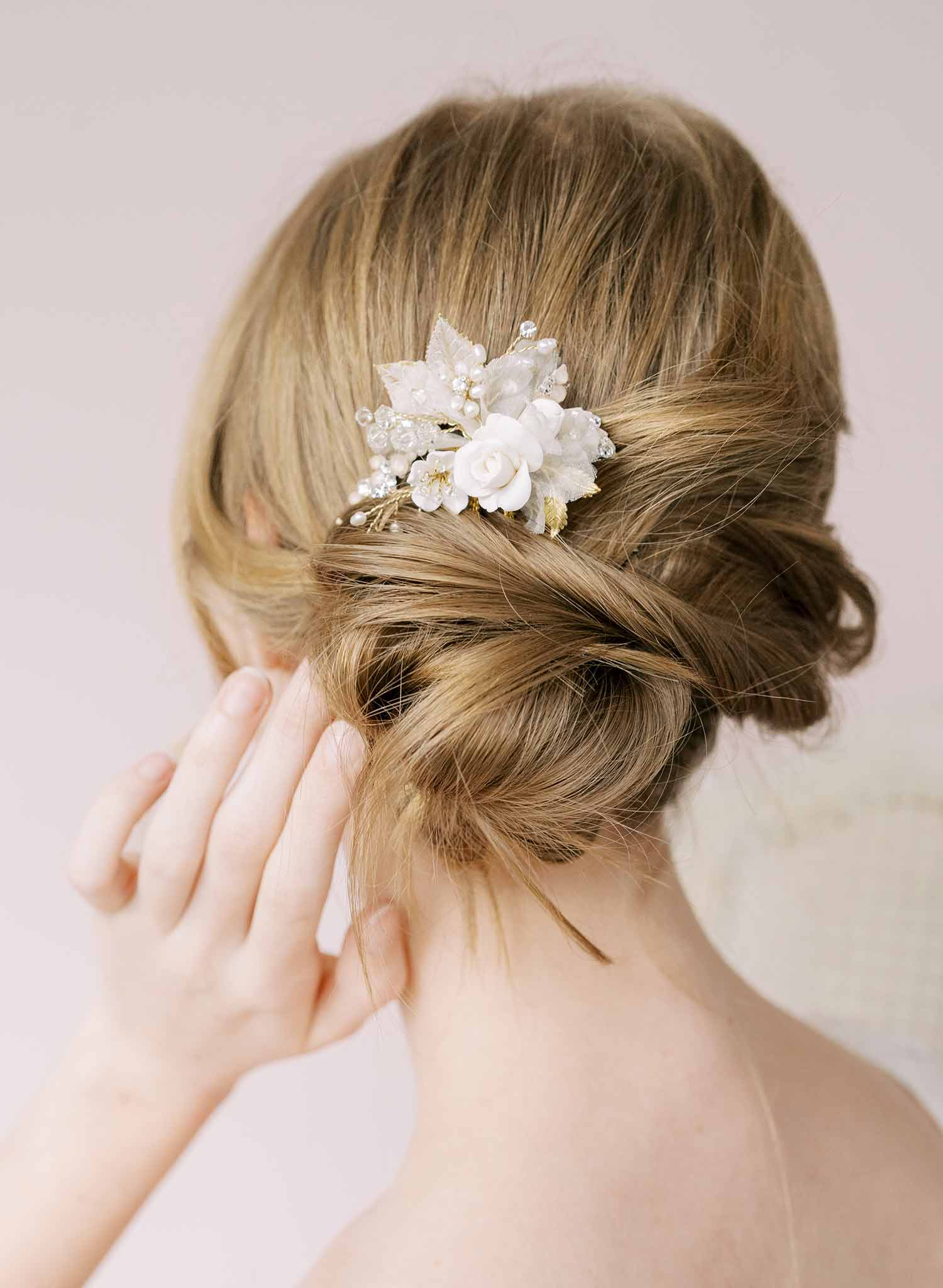 Romantic rose bridal hair pin - Style #2176