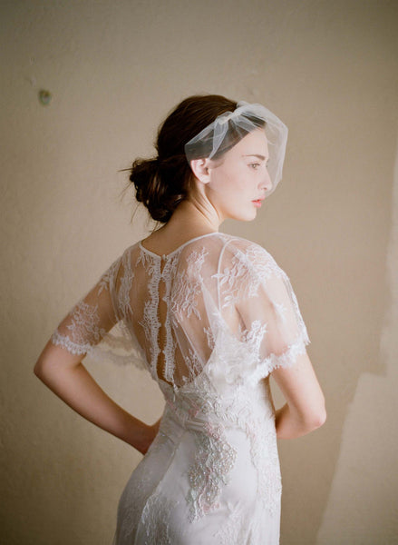 Twigs & Honey Mini Tulle Veil with Pearls - Style #212