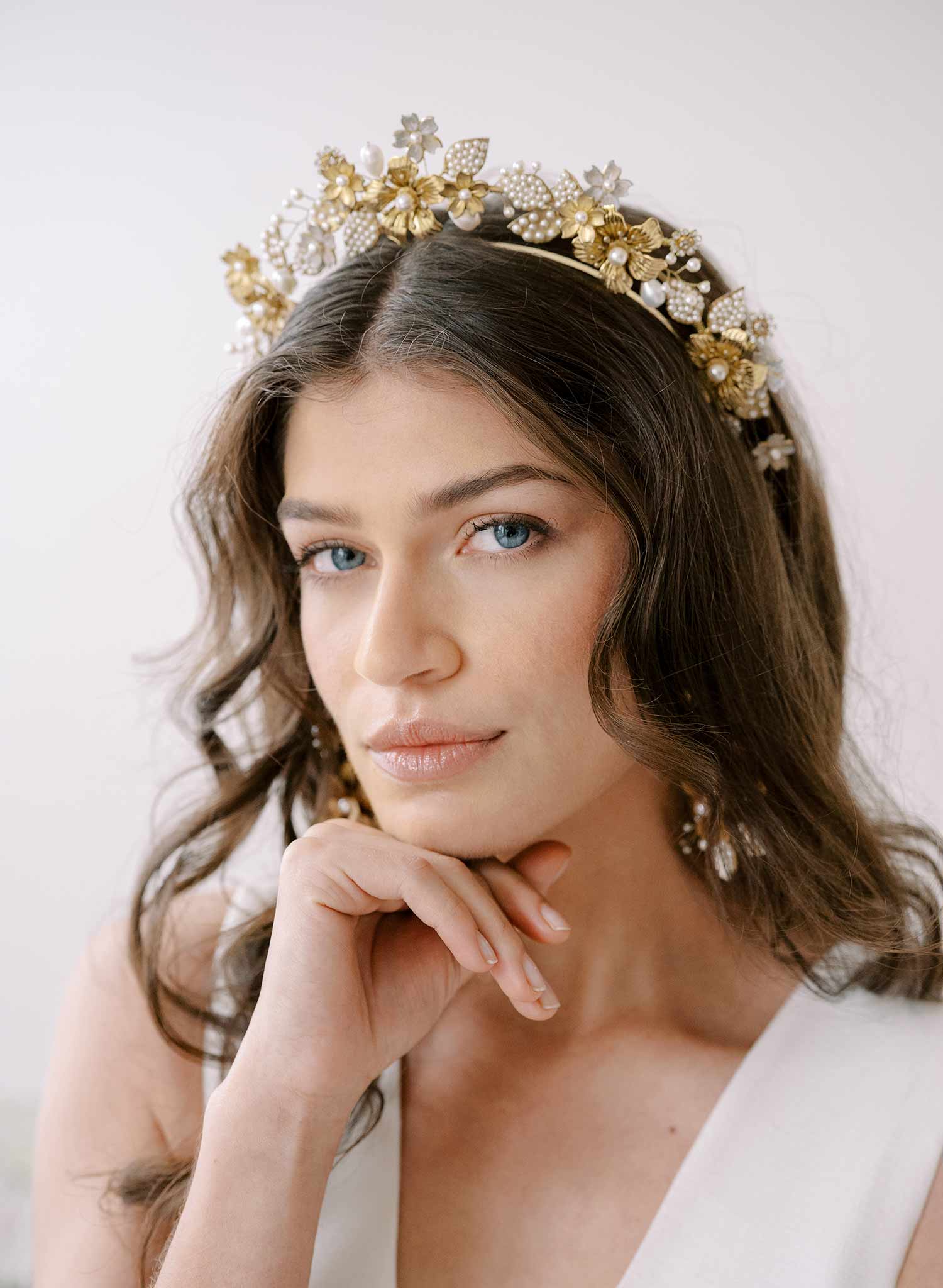 Bridal flower crown - Flourishing garden raised tiara - Style #2326 | Twigs & Honey ®, LLC