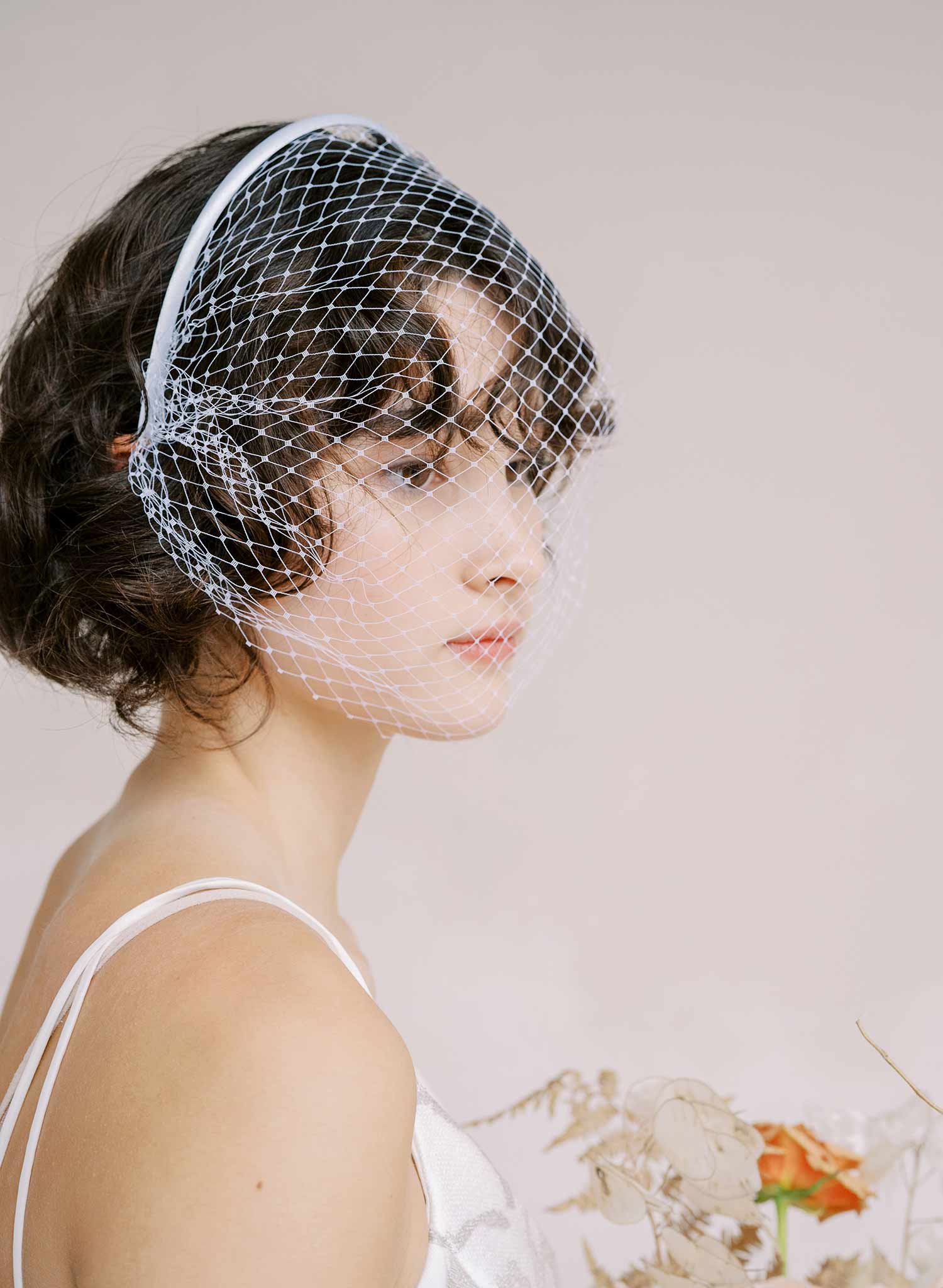 Wedding Veils for Bridal White Headband Veil Fascinators Birdcage