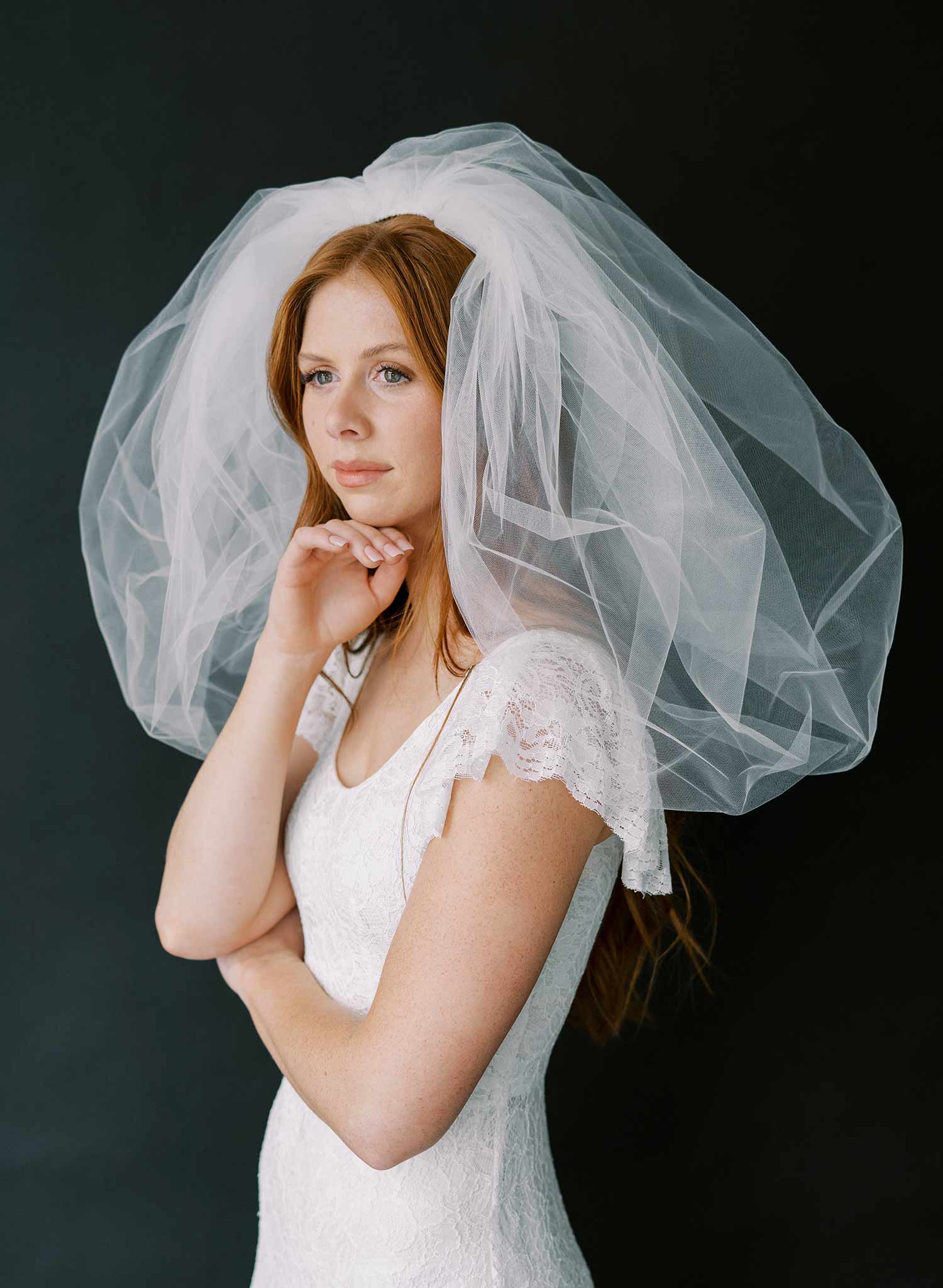 Bridal Wedding Veil Bubble Bouffant Puffy Full 2 Tiers 108 Inch Width 27 And 30 Inch Length Swarovski 2024 Embellishments Many Lengths & Colors!!