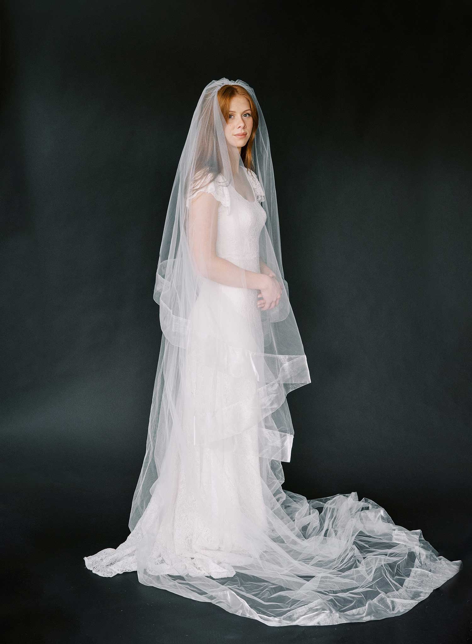 Wedding Veil With Blusher Bridal Veil Cathedral Wedding 