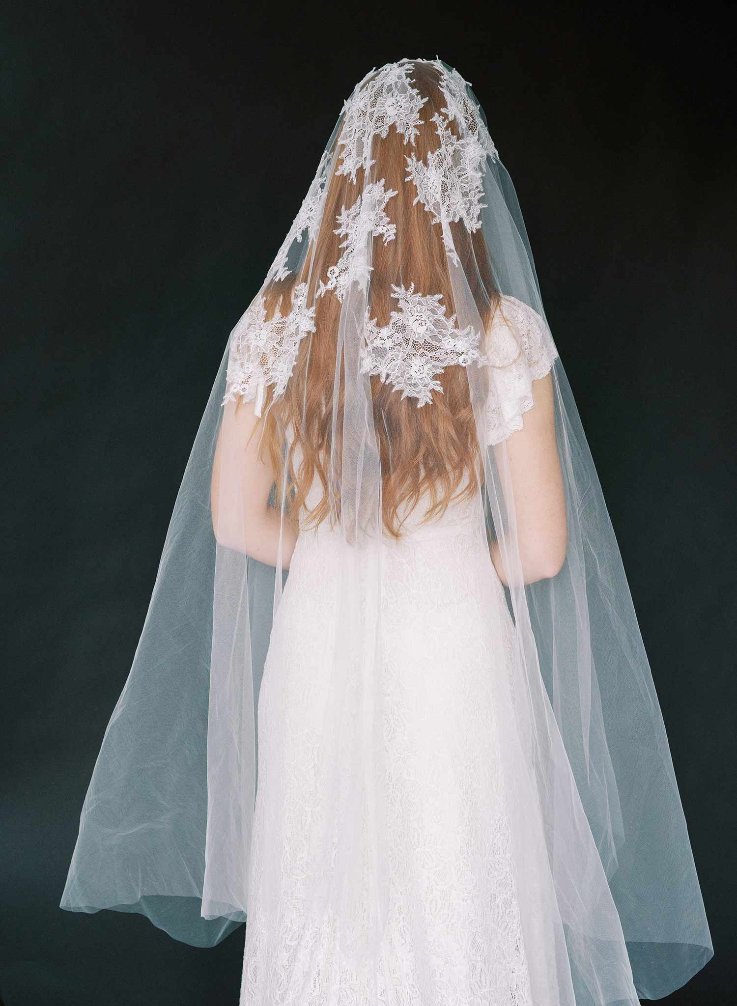 bridal veil with floating lace by twigs and honey