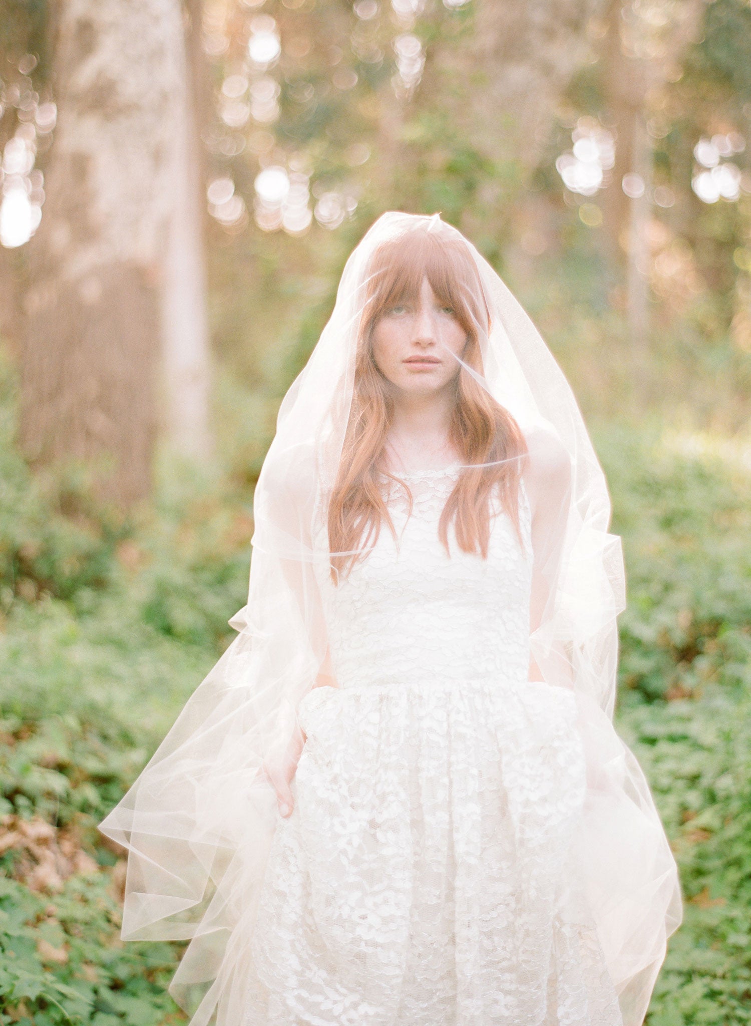 Chapel length diamond order white veil for bride, wedding.