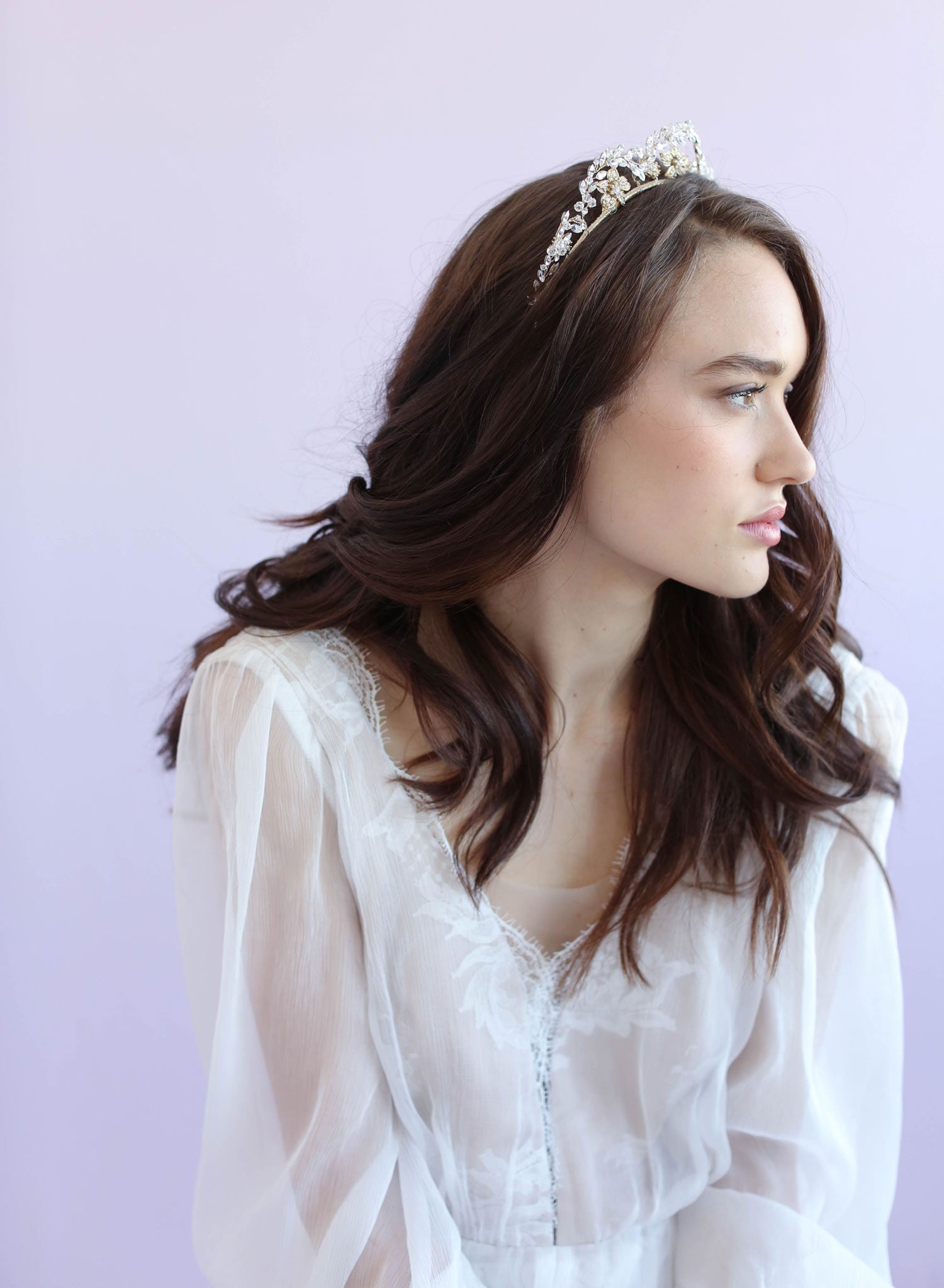 Navette Austrian crystals, bridal tiara, vintage inspired, twigs and honey