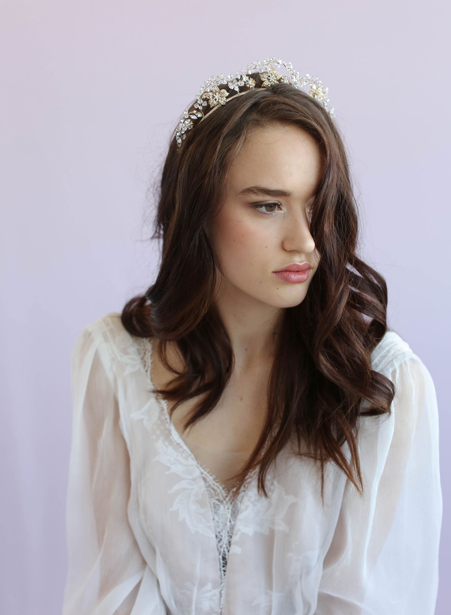 Navette Austrian crystals, bridal tiara, vintage inspired, twigs and honey