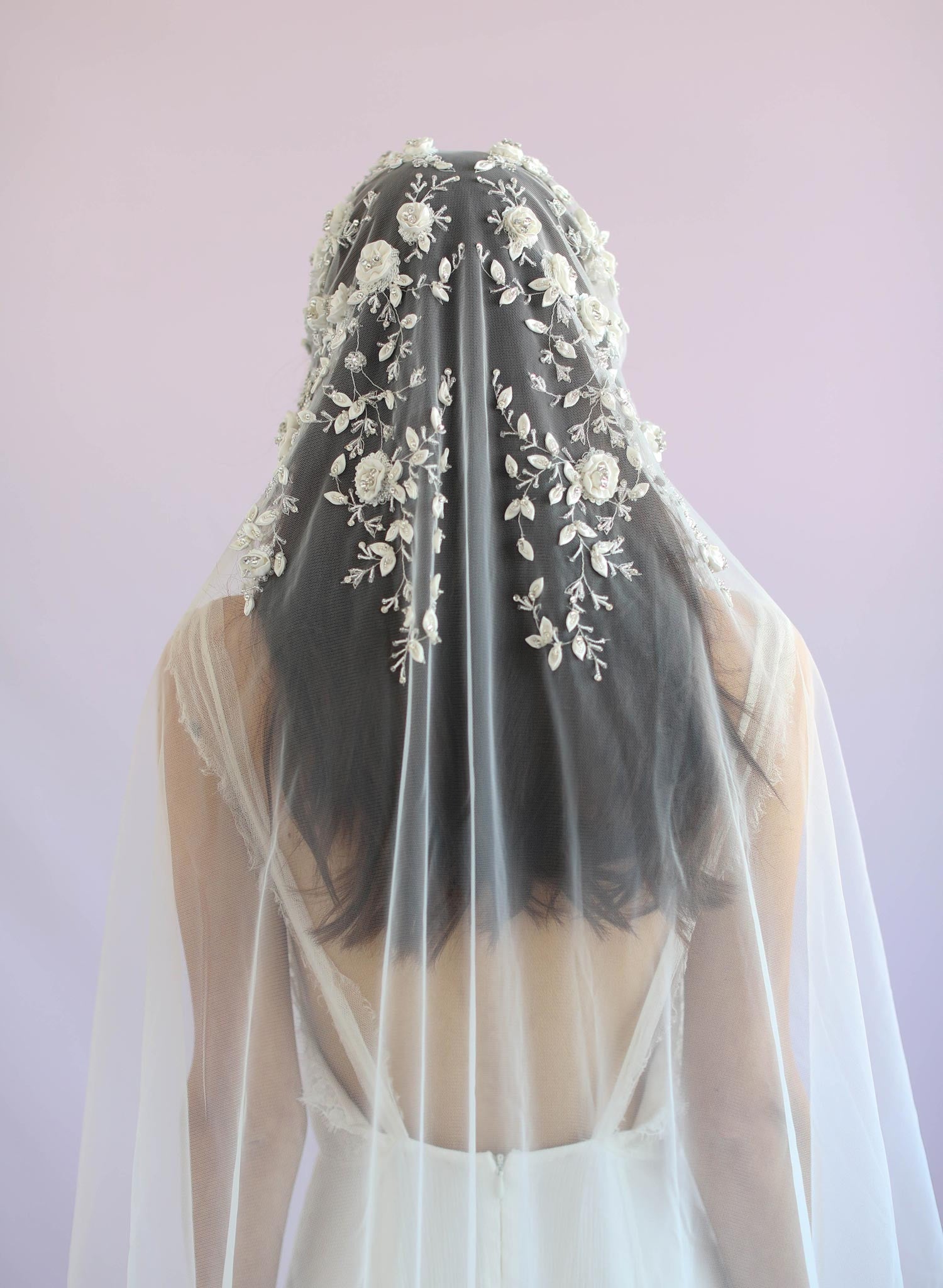 Juliet vintage inspired veil, twigs and honey, embroidered veil, bridal veil