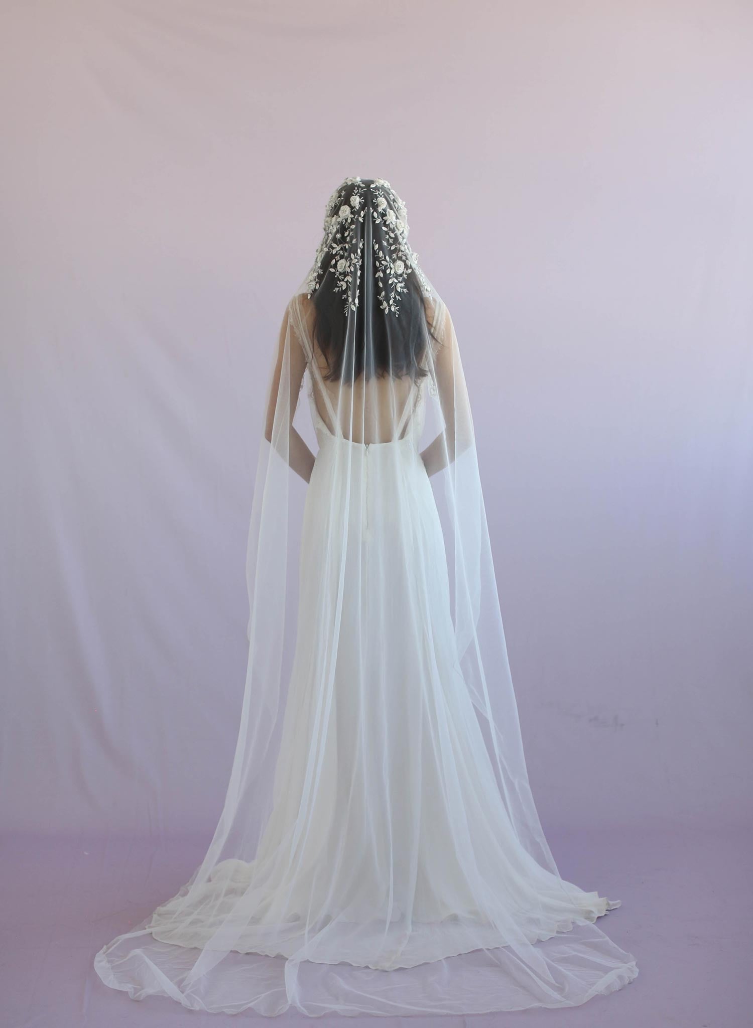 Juliet vintage inspired veil, twigs and honey, embroidered veil, bridal veil