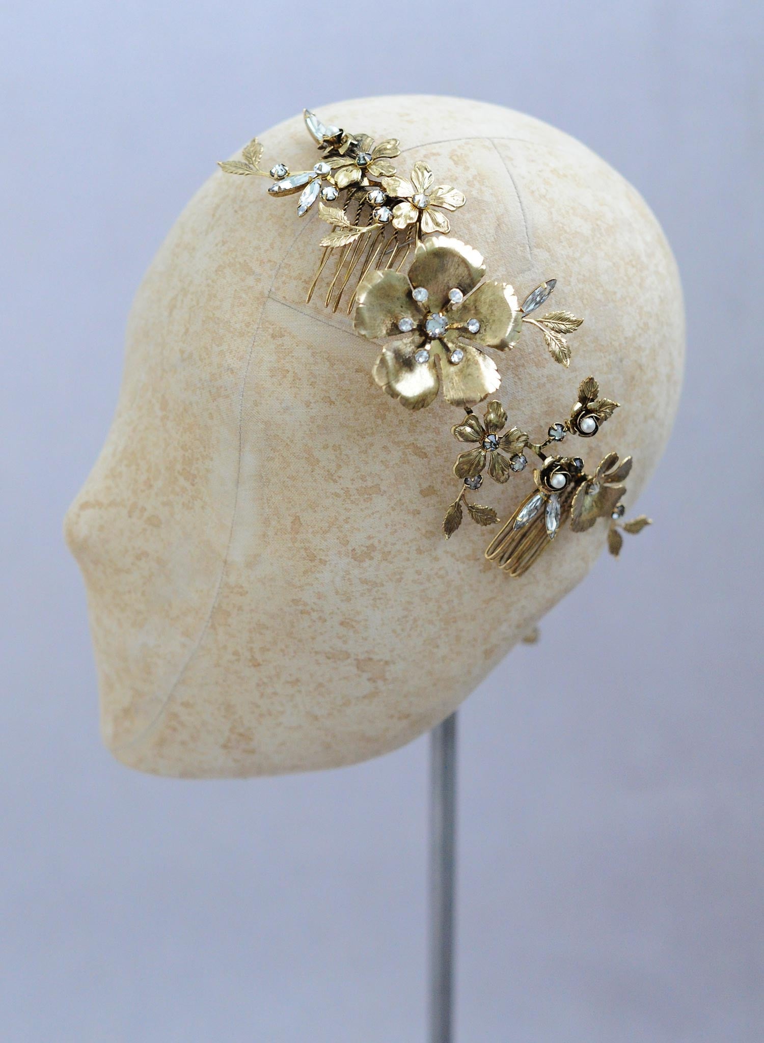 Dogwood rose gold headpiece, twigs and honey, bridal headpiece, antique gold plated