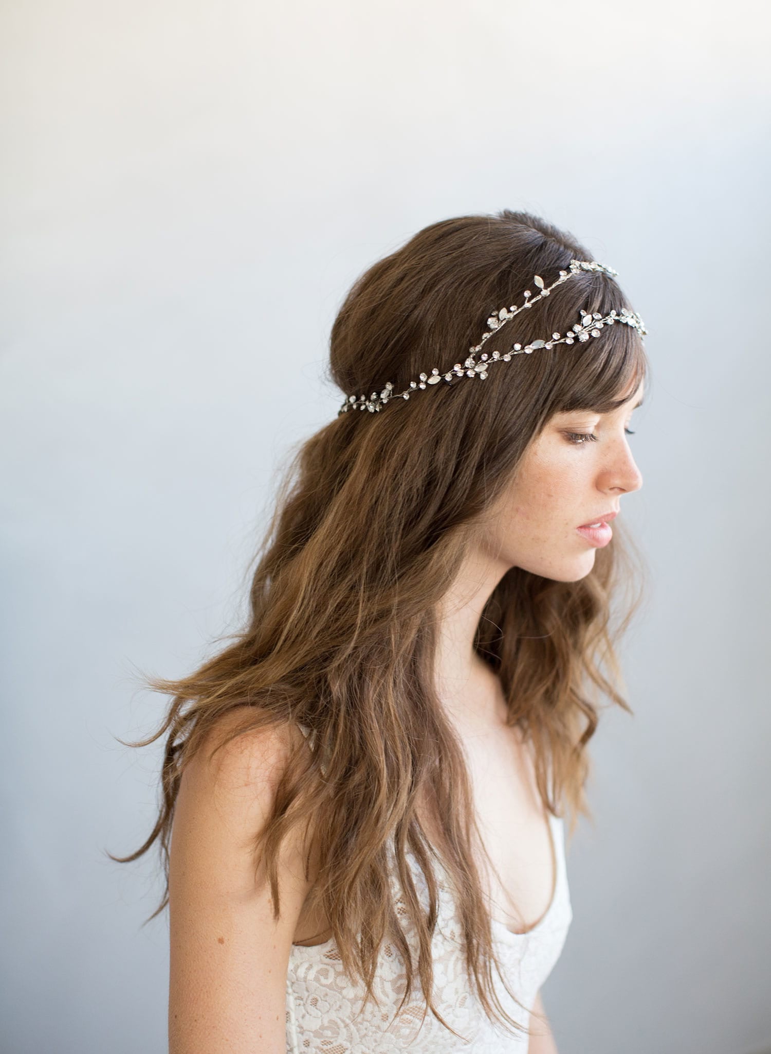 extra long hair vine, crystal hair vine, bridal headpiece, twigs and honey