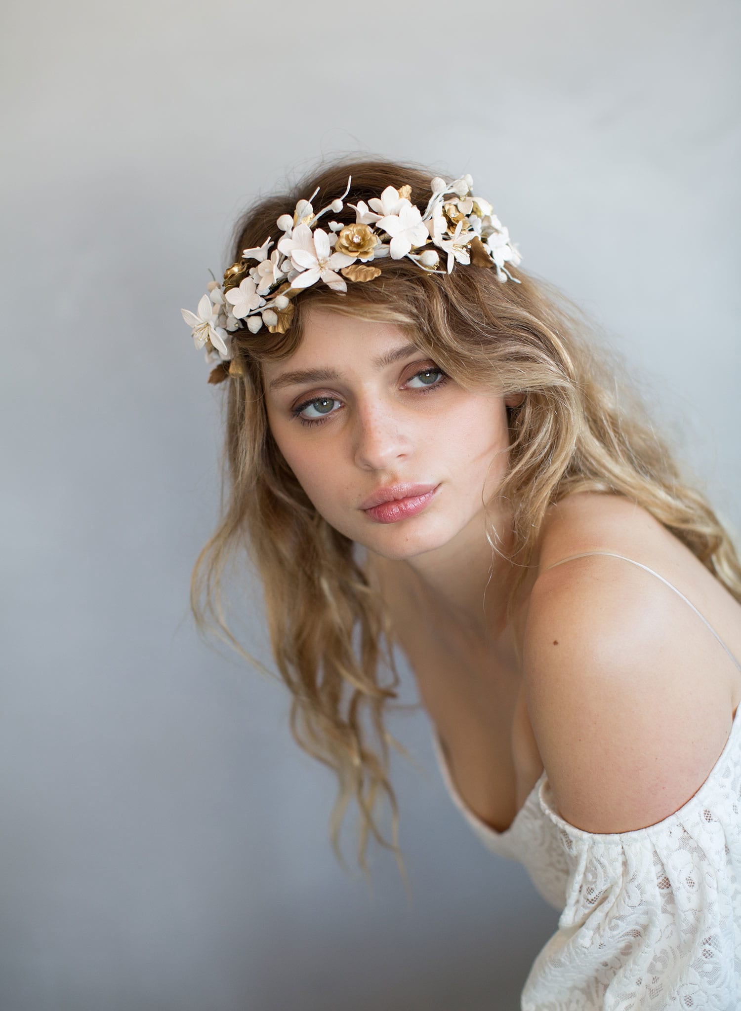 Linen cream hairband, beige headpiece, light beige headband, orders rustic wedding, woodland wedding, meadieva headband, country wedding