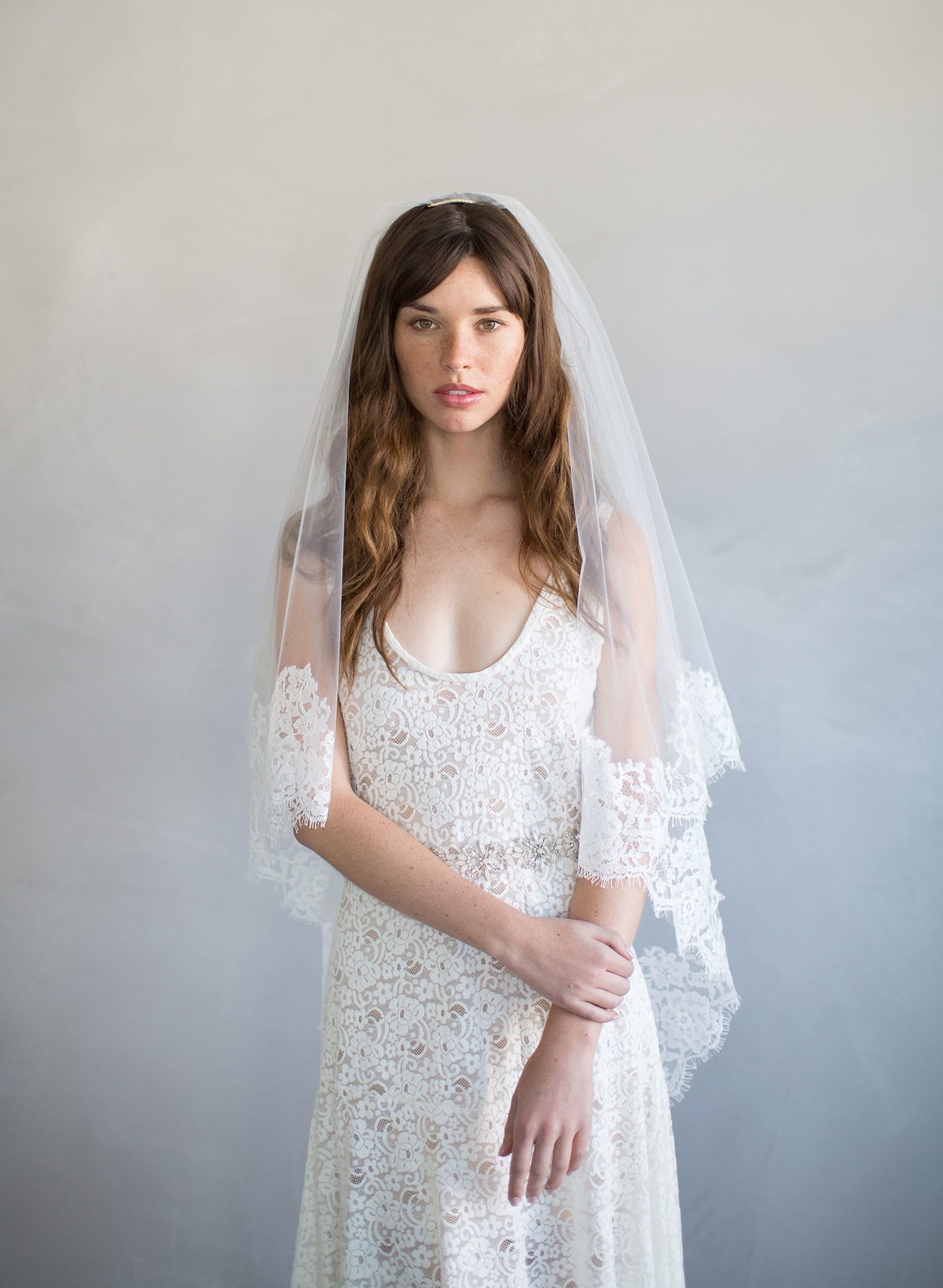 French lace veil, bridal veil, french floral lace, blusher veil, twigs and honey