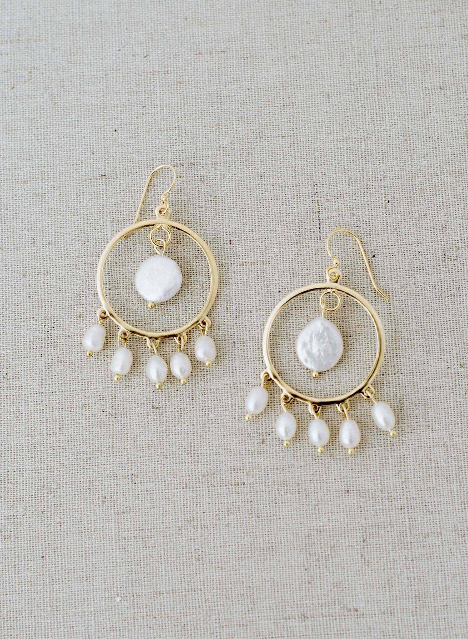 Festive pearl circle earrings - Style #9023