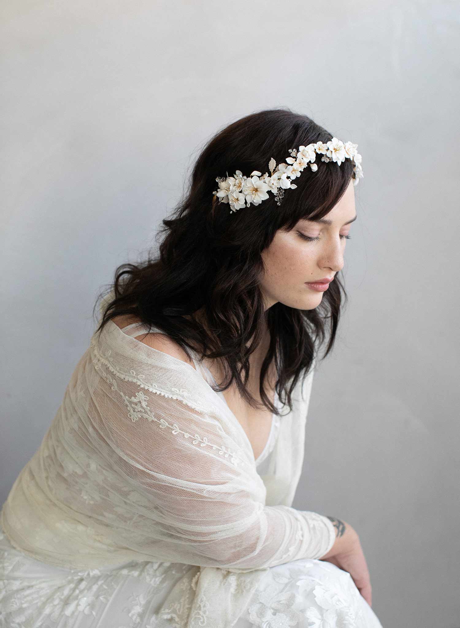 hair vine, bridal hair vine, hair accessory, floral bridal hair accessory, wedding headpiece, twigs and honey