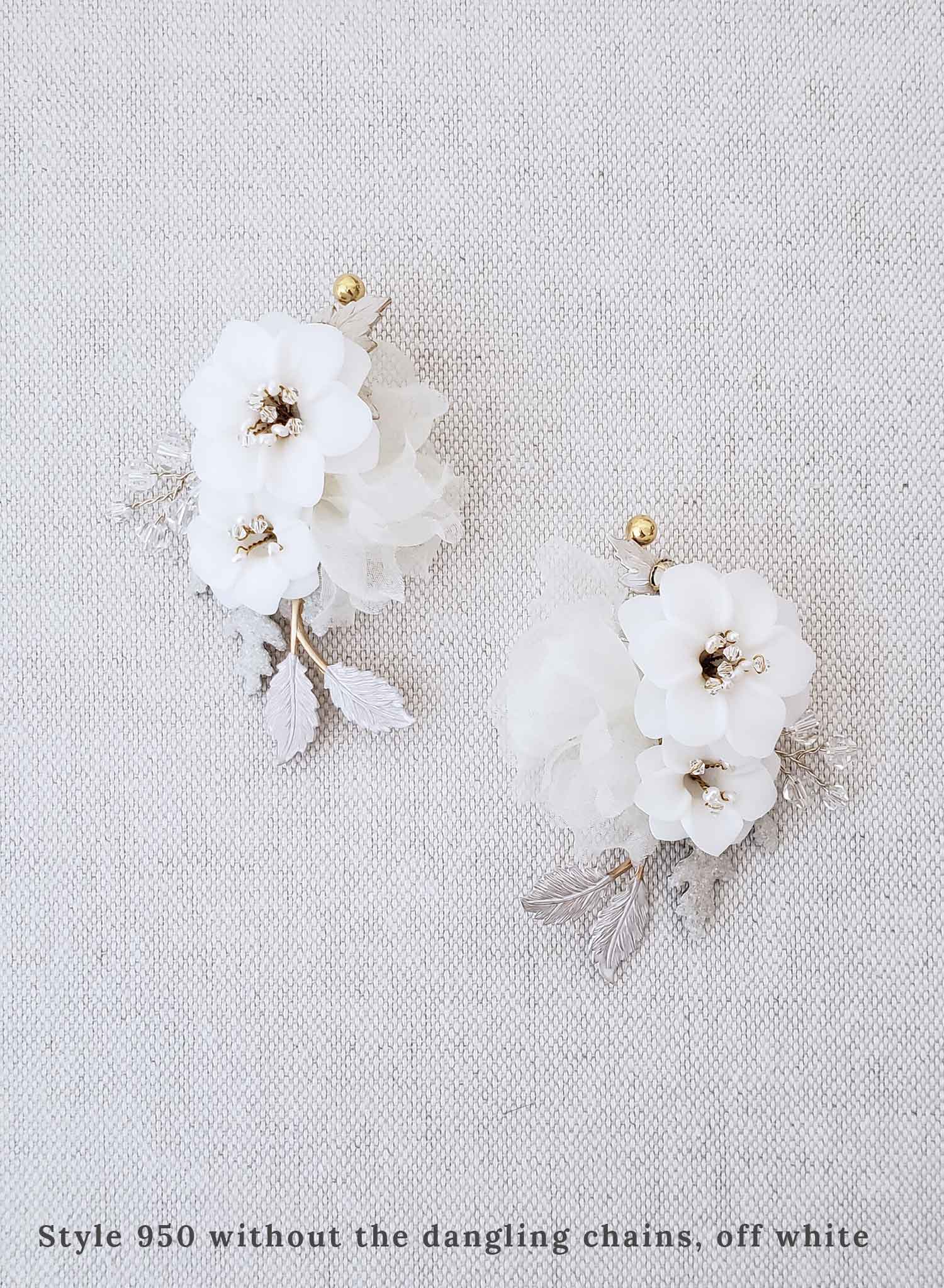 White Earrings | White Flower Earring and Necklace set.