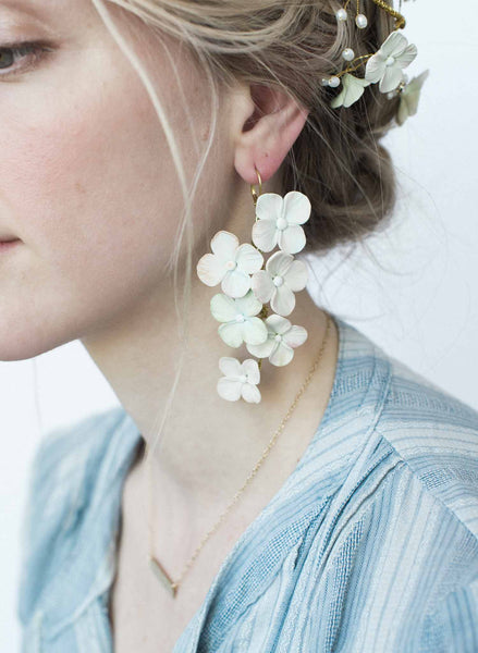 WHITE FLOWER EARRINGS FOR WOMEN AND GIRLS – GLEAMZE