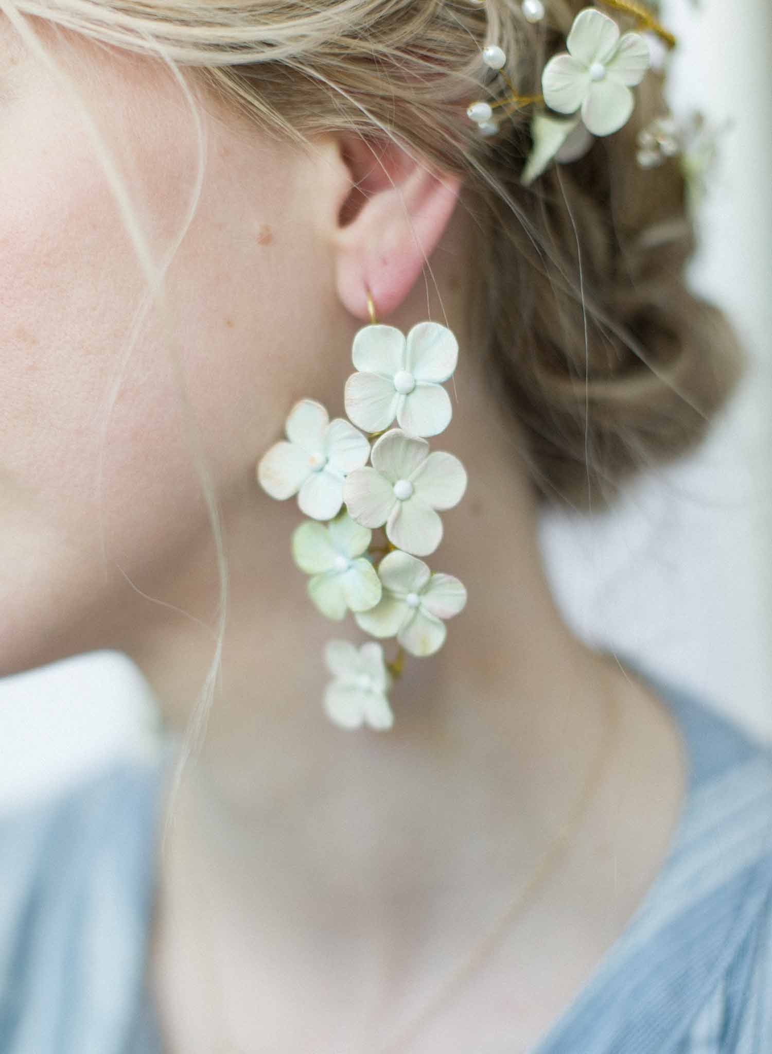 Hydrangea SET, ring store and earrings, flower jewelry