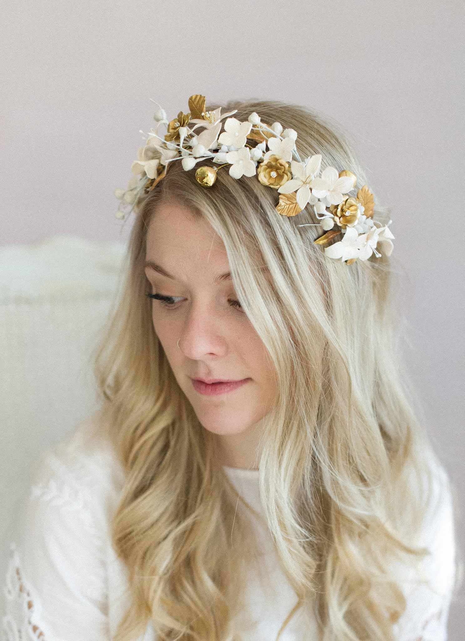 Twigs & Honey Wide Cathedral Veil with Extra Long Blusher - Style #668 Ivory (As Pictured)