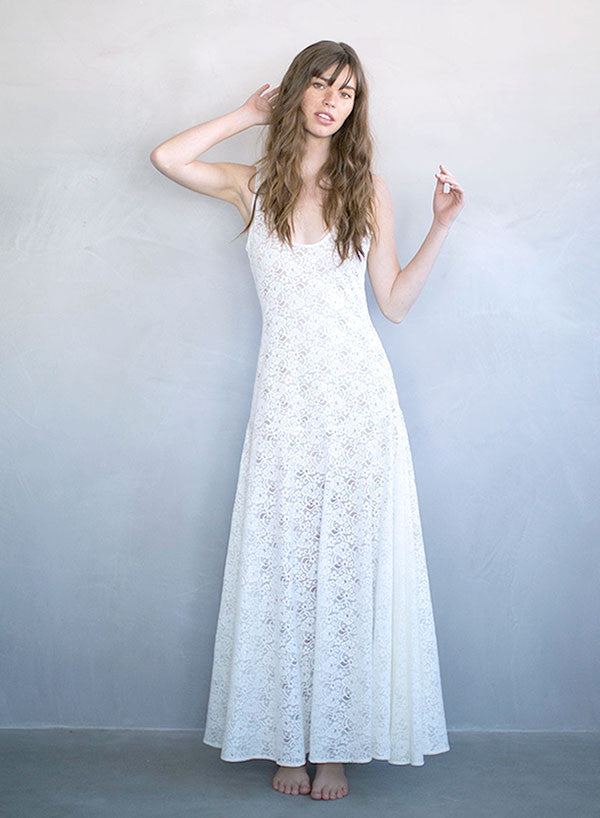 White Boho Lace Maxi Dress - Beach Wedding Dress – Boho Beach Hut